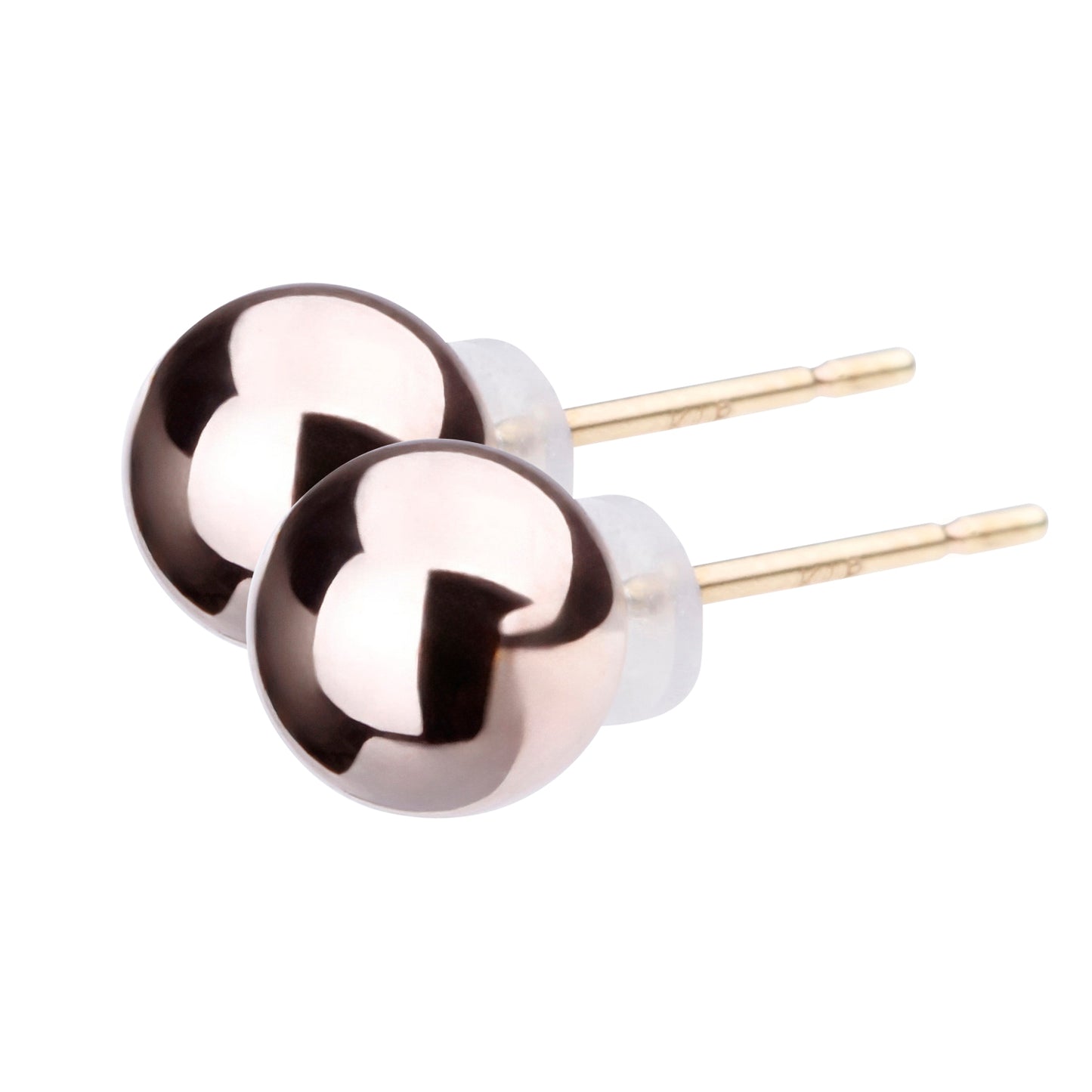 K18post シンプルボールピアス 5サイズ×3カラー