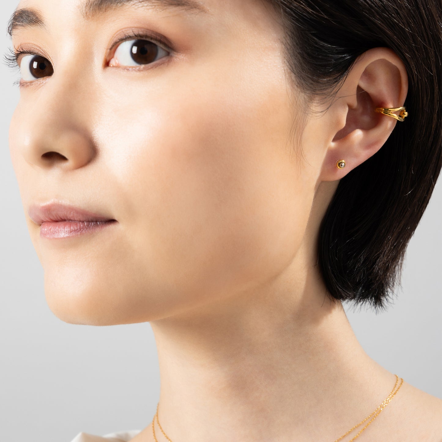 K18post コンビボールピアス
