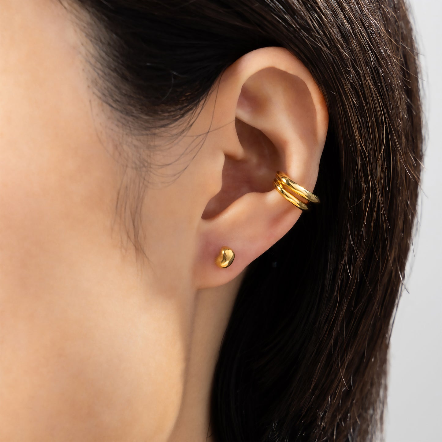 K18post クラフトビーンズピアス