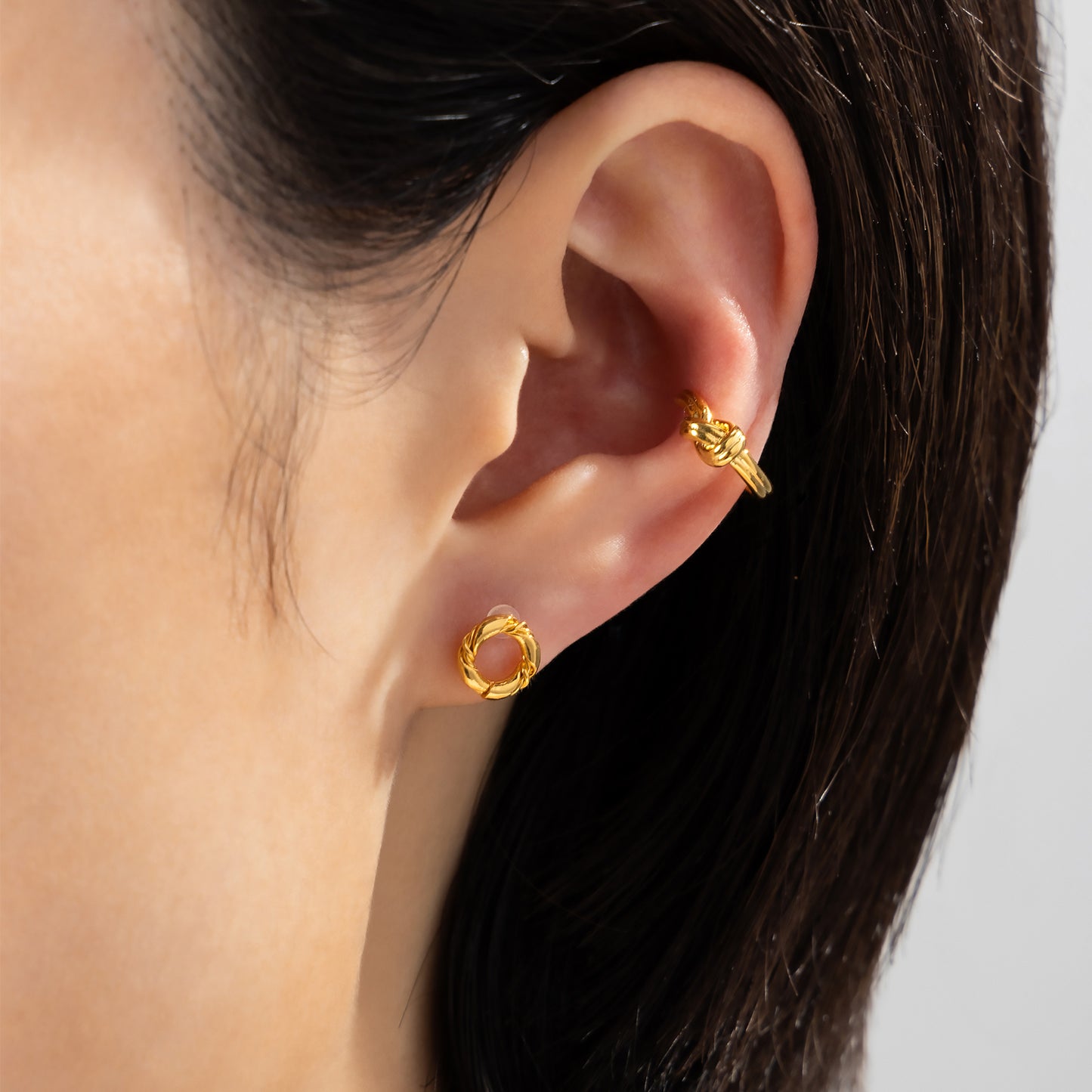 K18post ヴィンテージライクサークルピアス