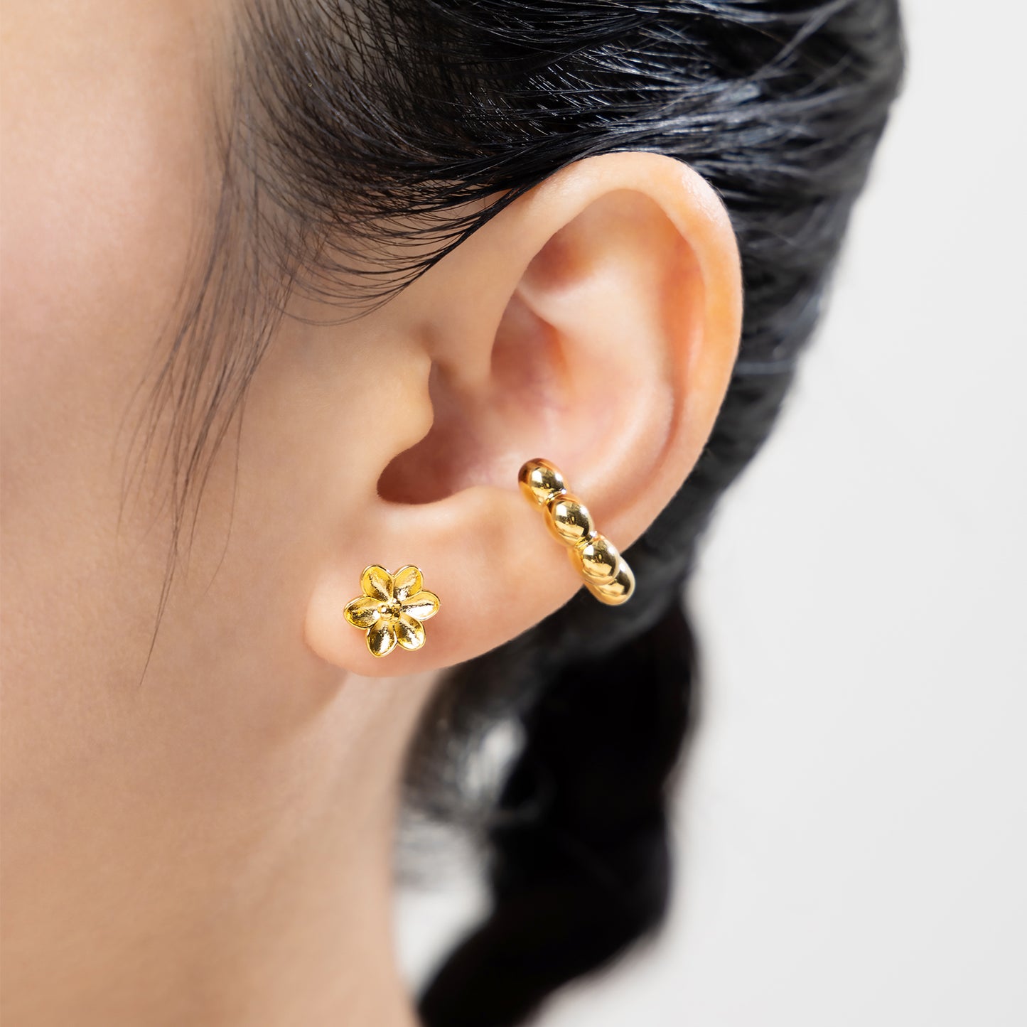 K18post クラフトフラワーピアス