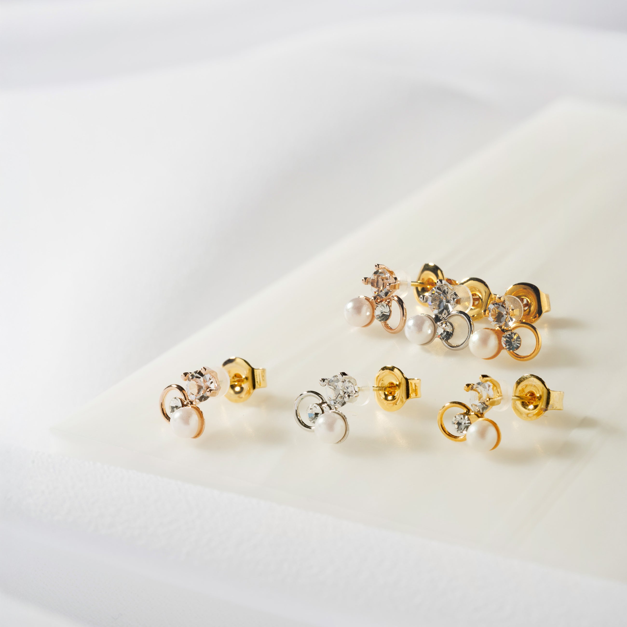 K18post パール&ビジューピアス