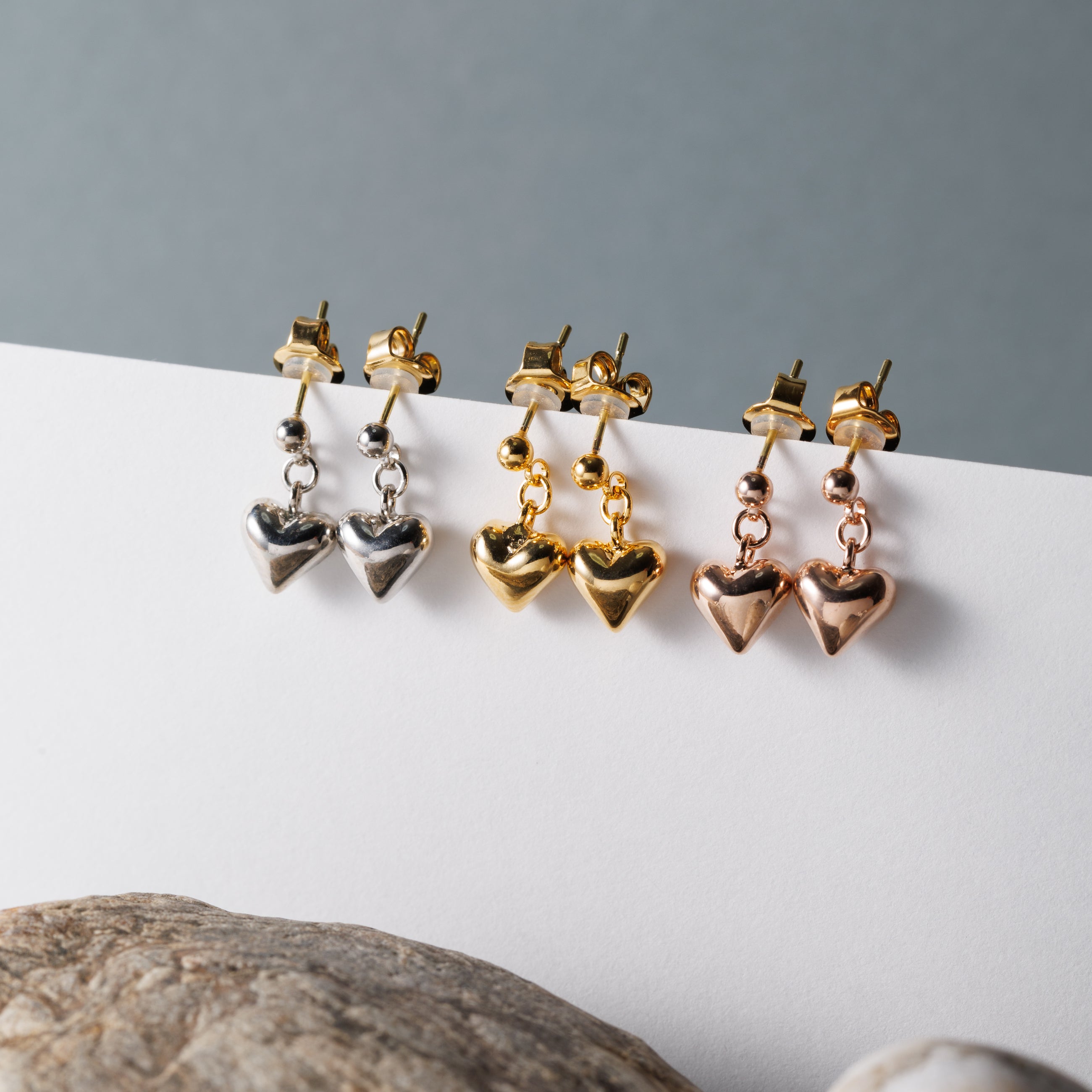 K18post クラフトハートピアス