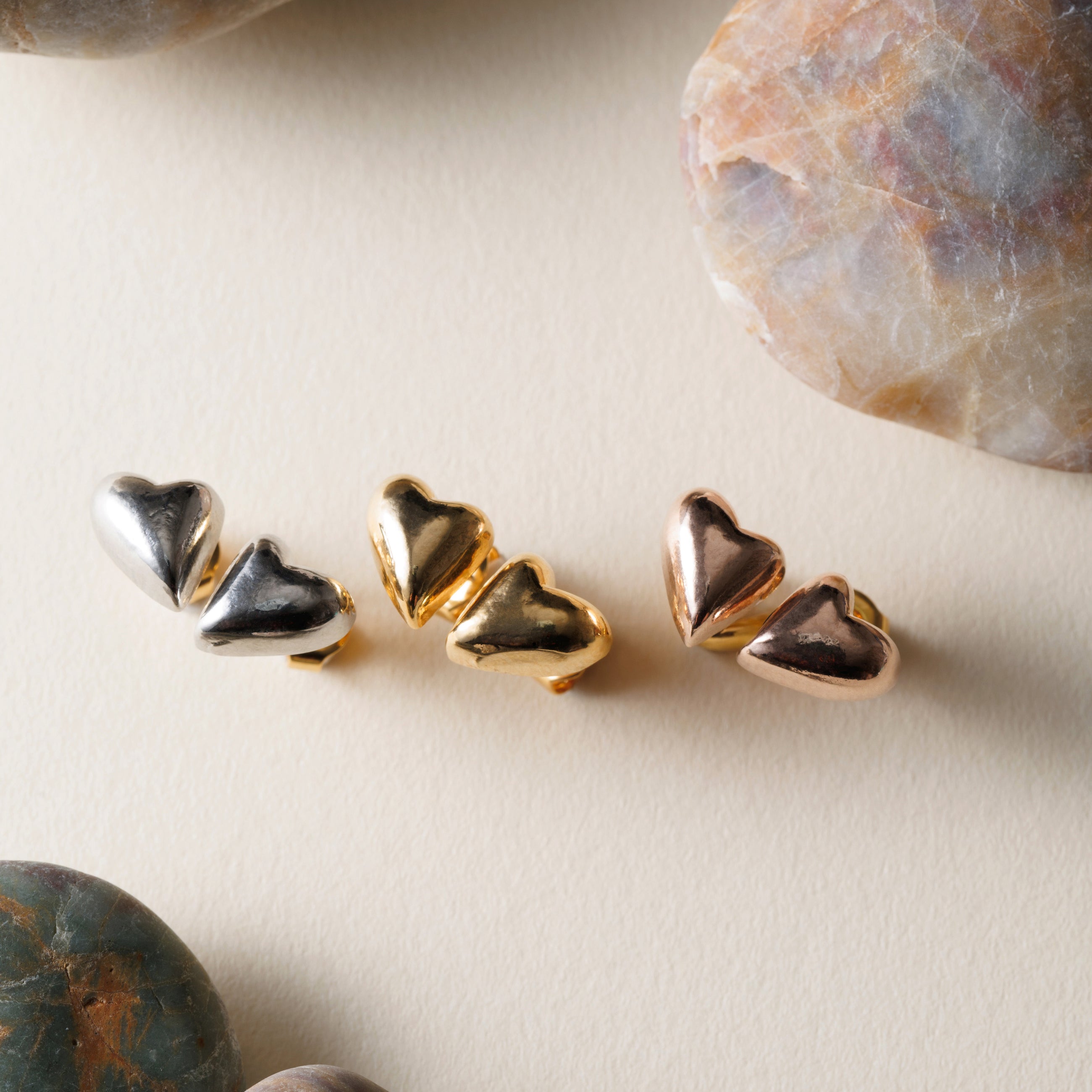 K18post クラフトハートピアス