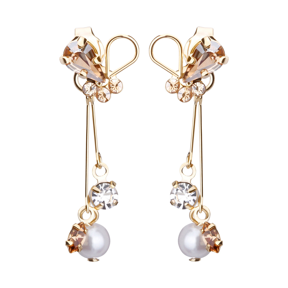 Preciosa Crystal フルールノットビジューピアス