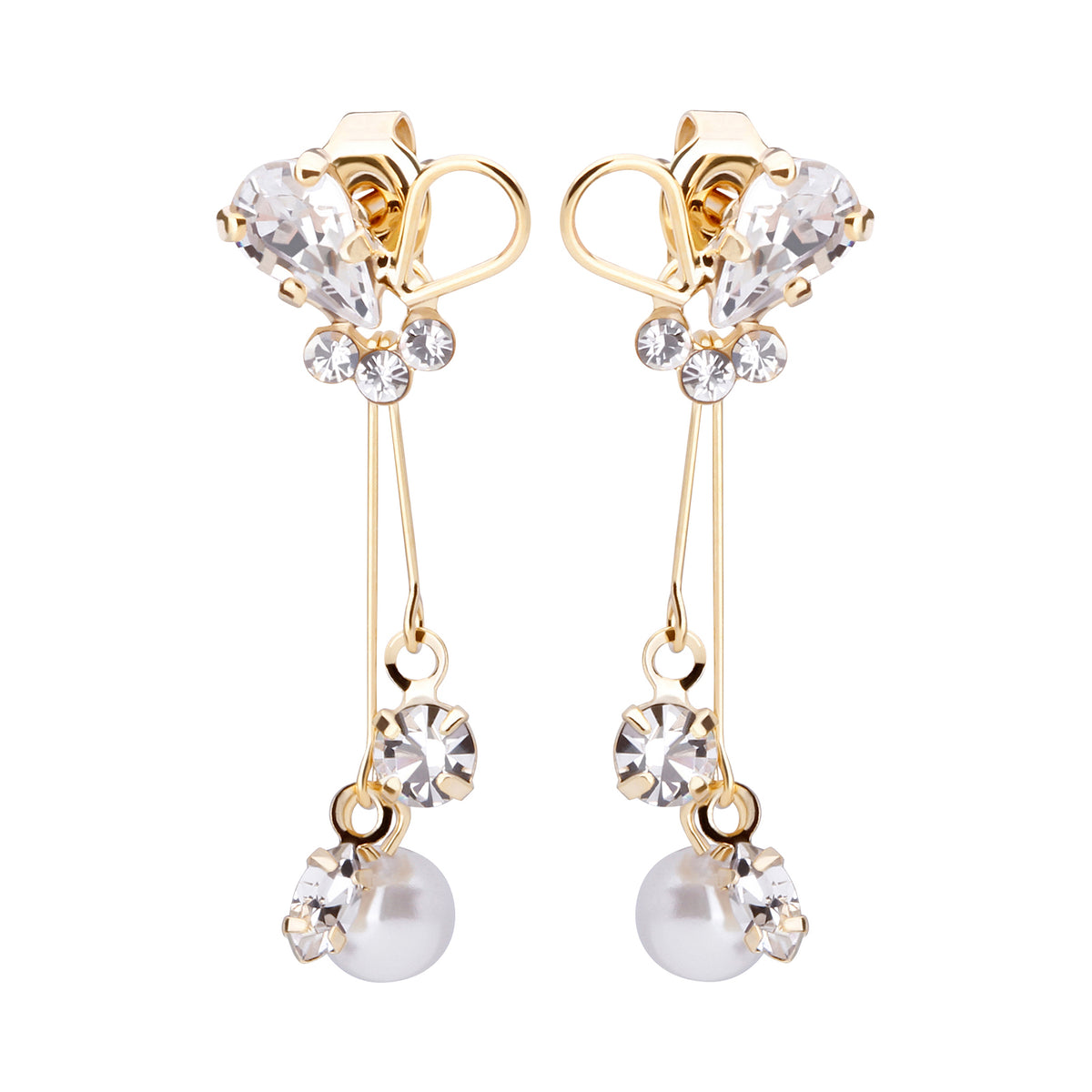 Preciosa Crystal フルールノットビジューピアス