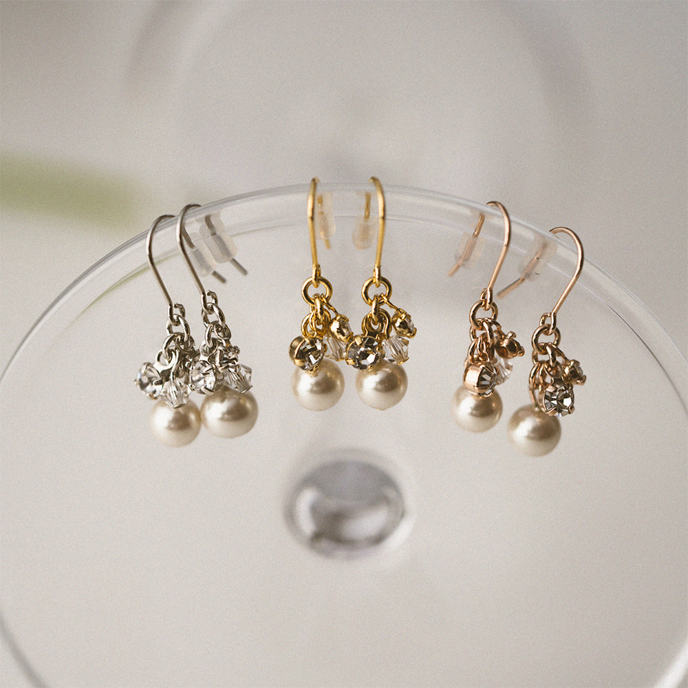 パール&ビジューフックピアス