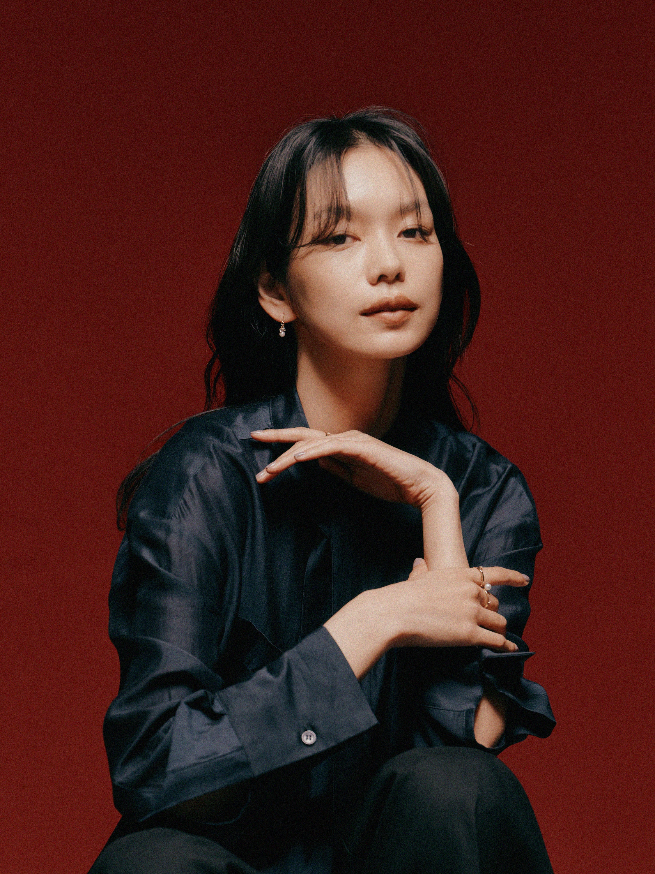 パール&ビジューフックピアス