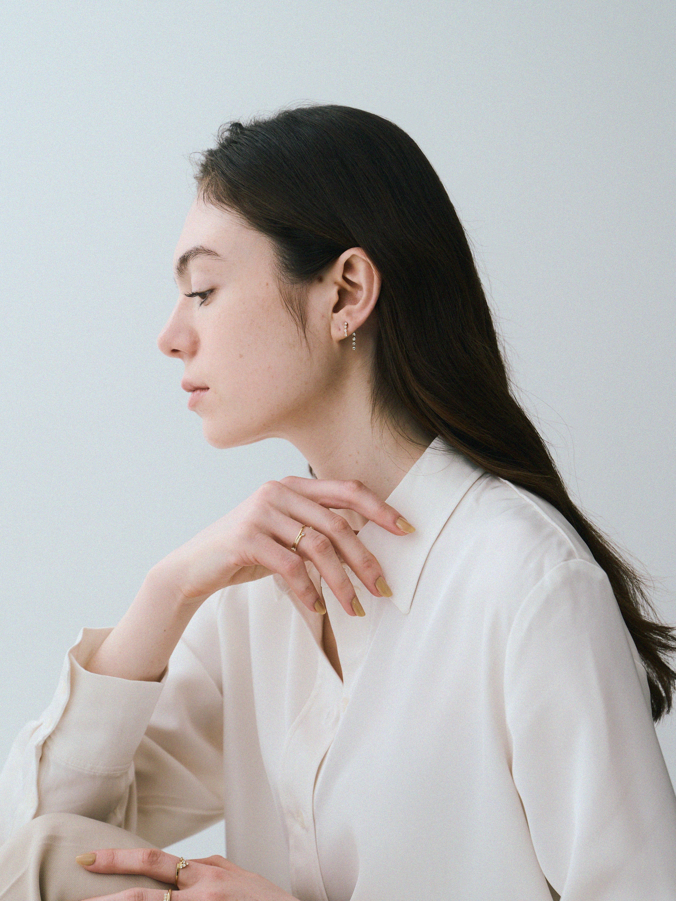 ラインストーンバックキャッチピアス