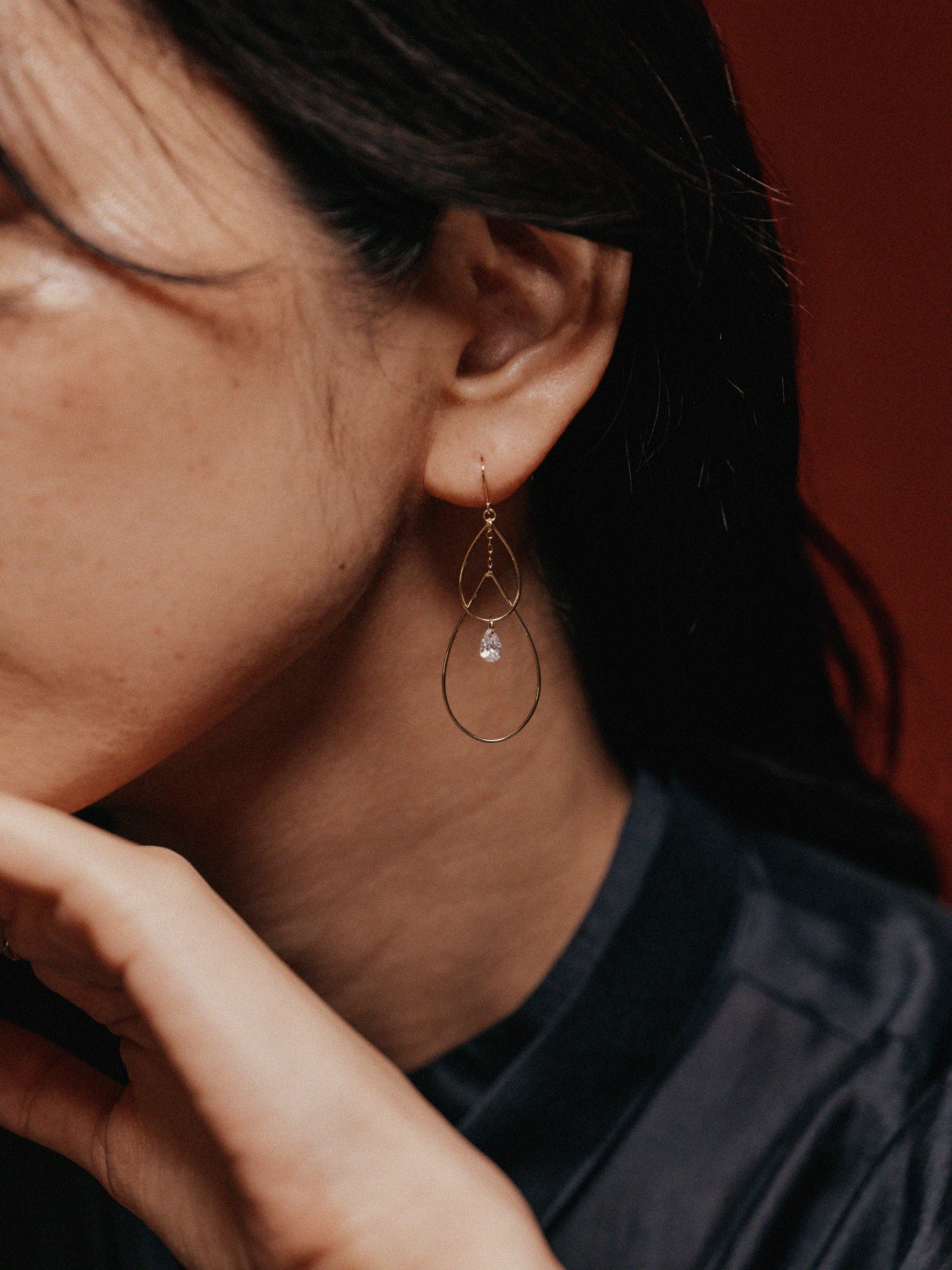 ドロップ&キュービックピアス