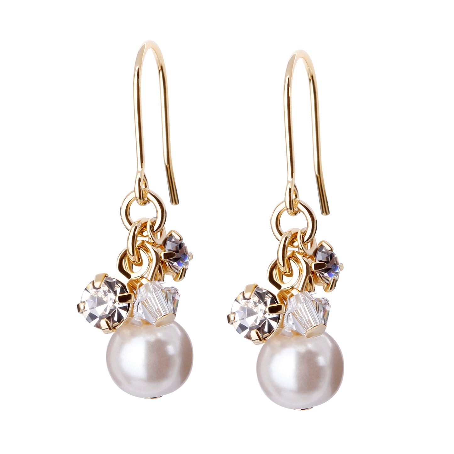 パール&ビジューフックピアス