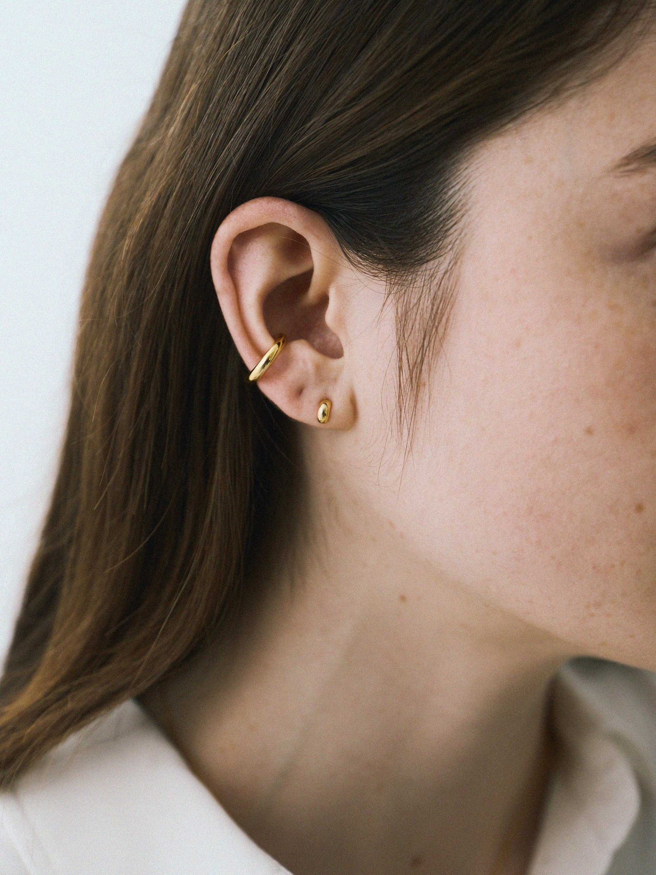 K18post ハーフラウンドピアス スモール