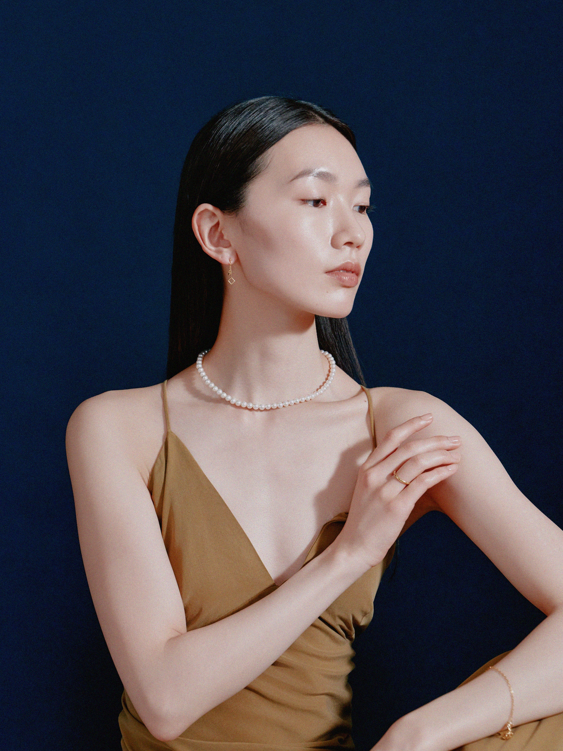 K18post スクエア&キューブピアス