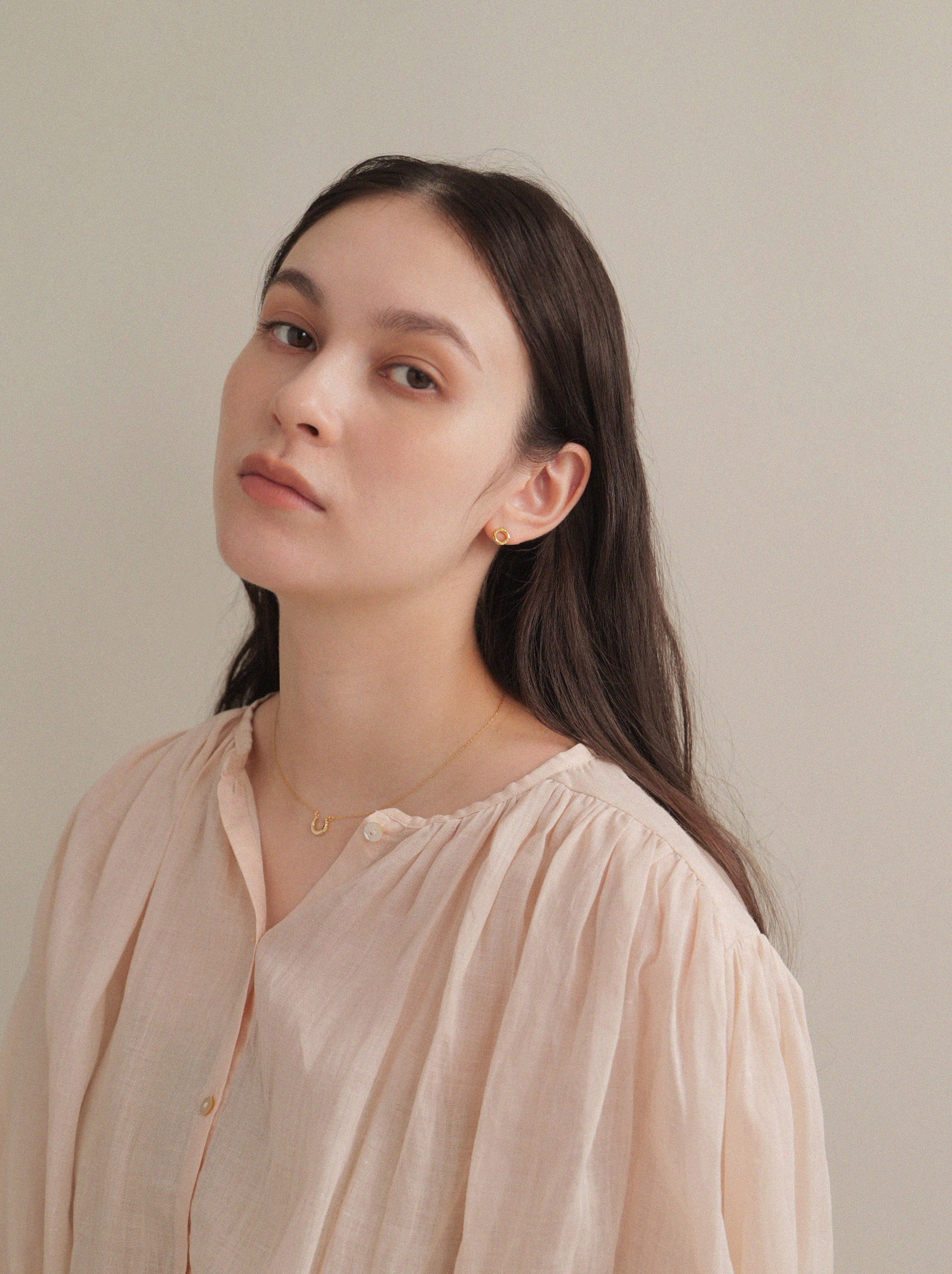 K18post ヴィンテージライクサークルピアス