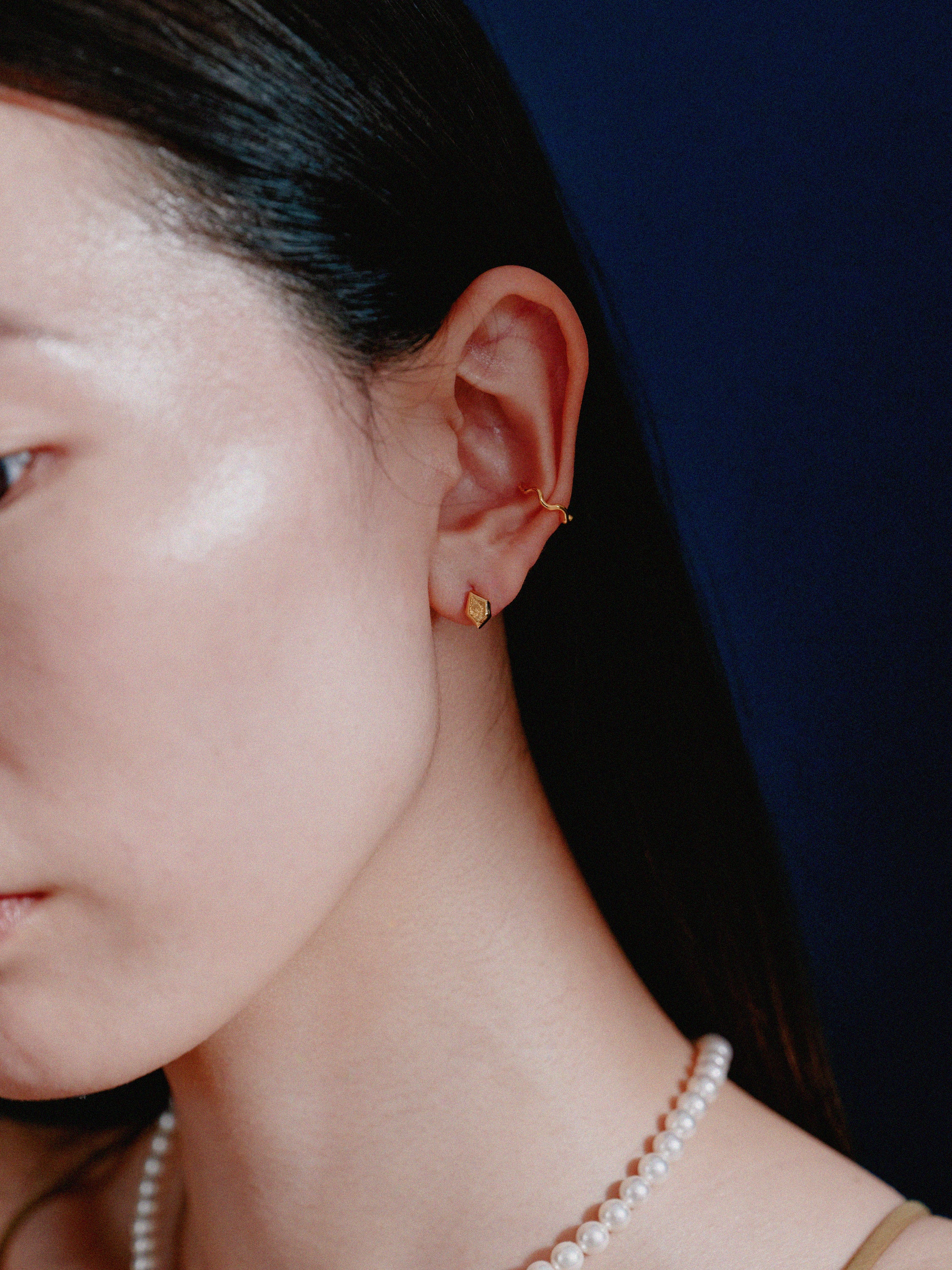 K18post クラフトペンタゴンピアス