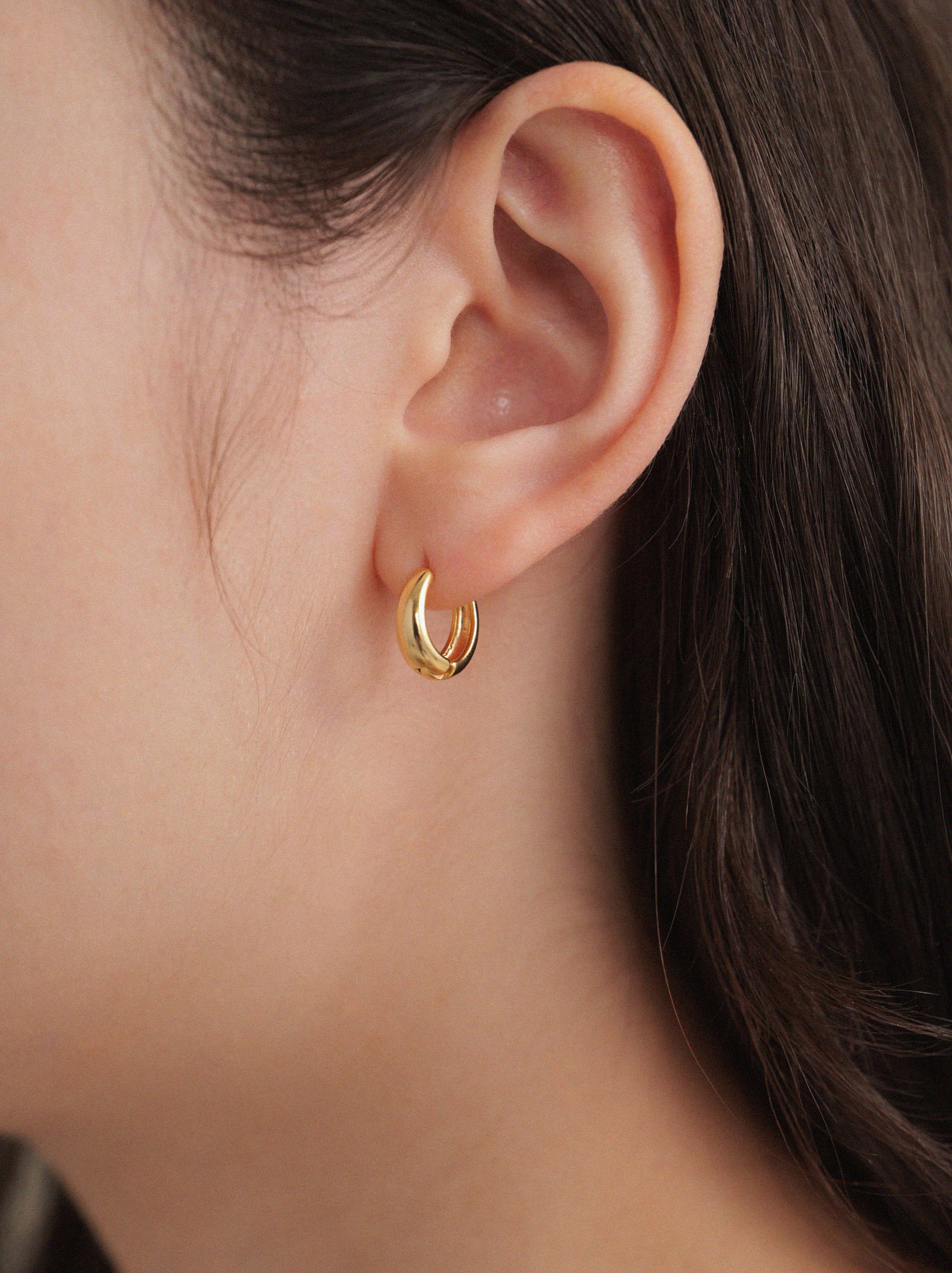 K18post ドロップフープピアス ミディアム