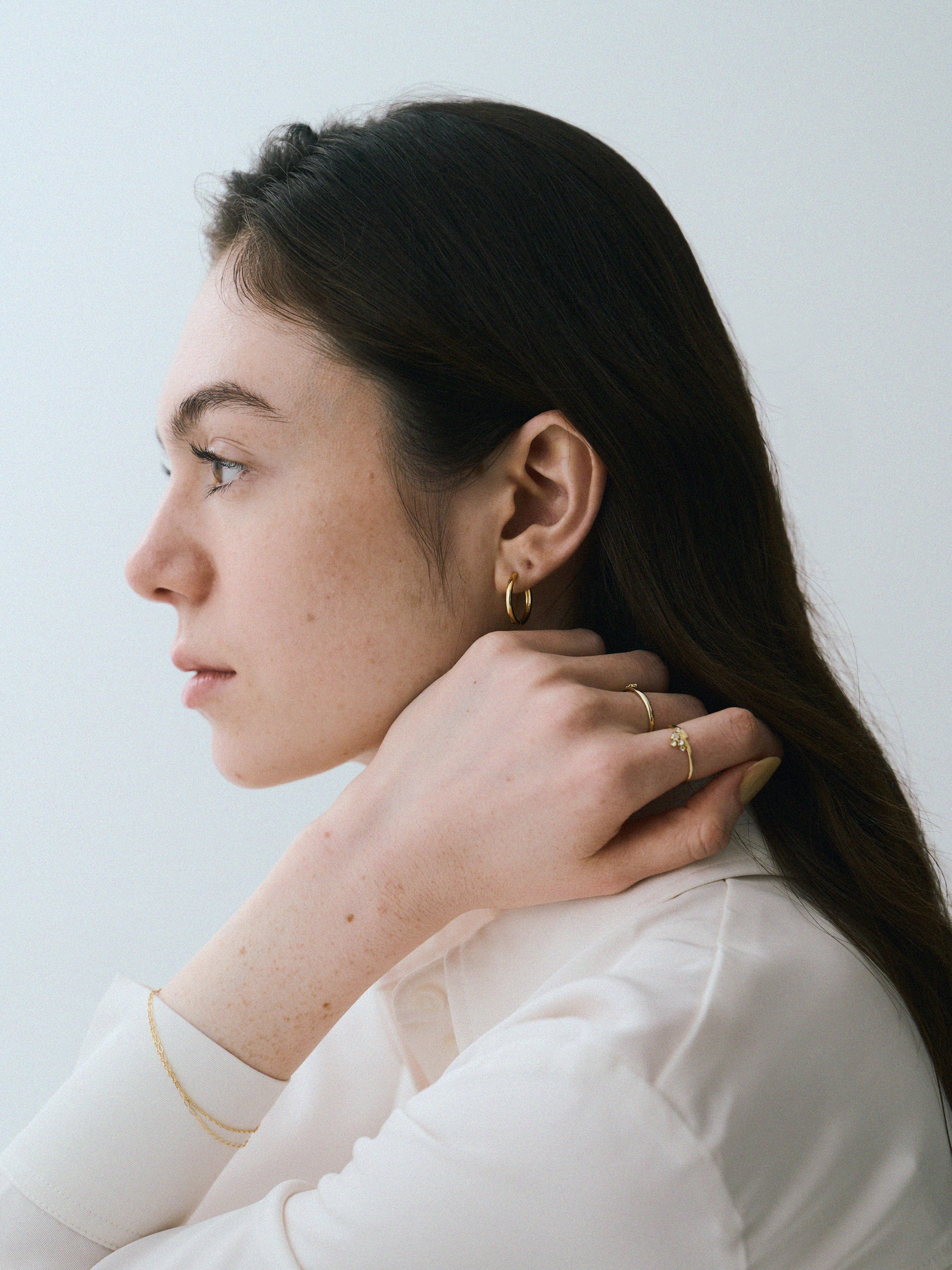 K18post プレーンフープピアス