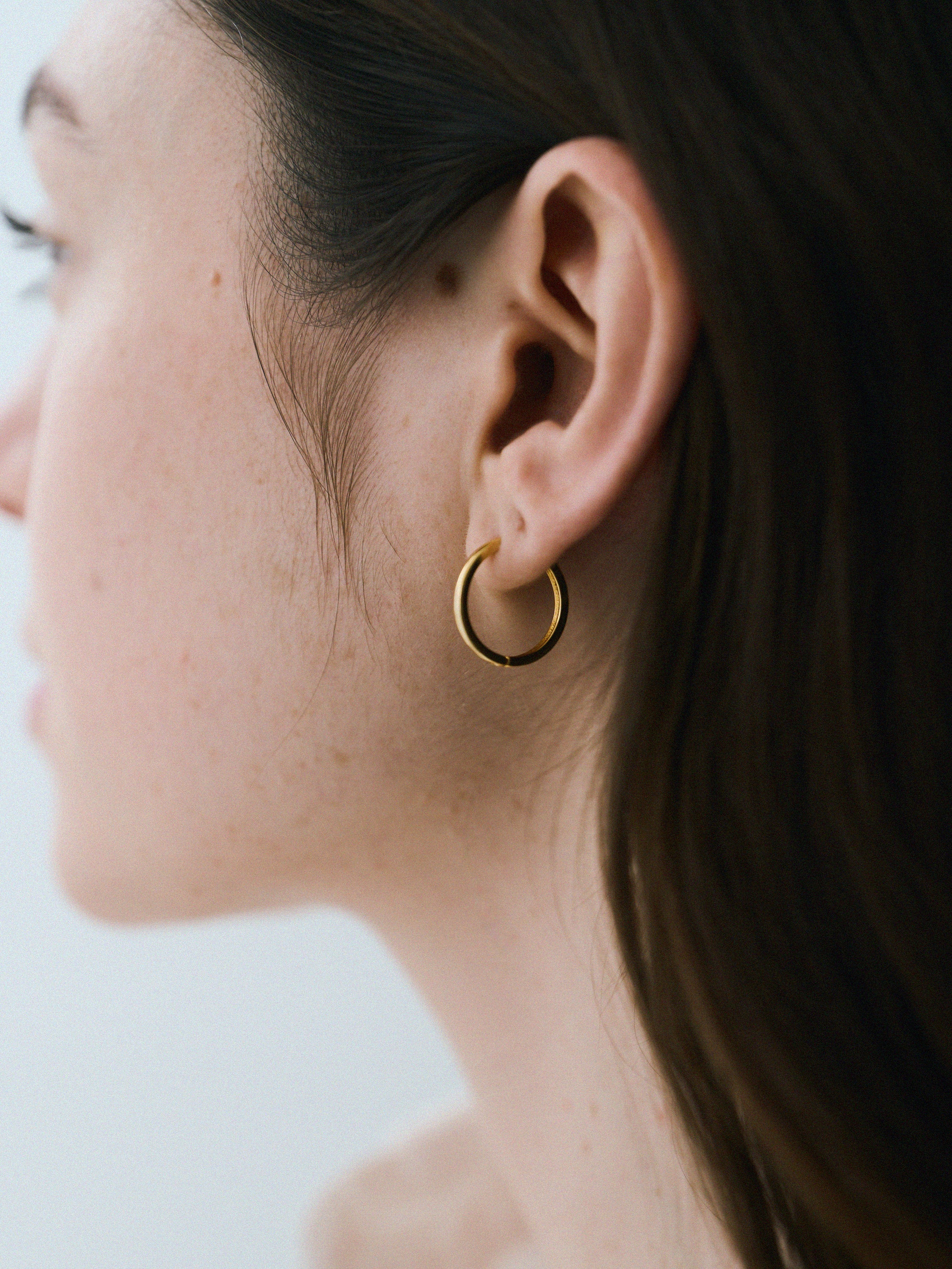 K18post プレーンフープピアス