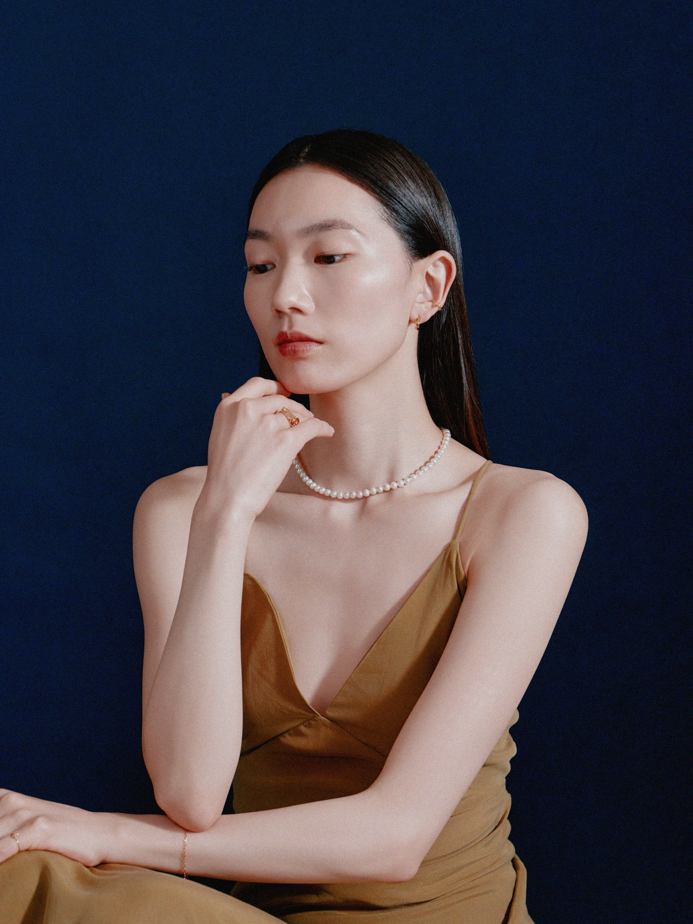 K18post クラフトニュアンスフープピアス