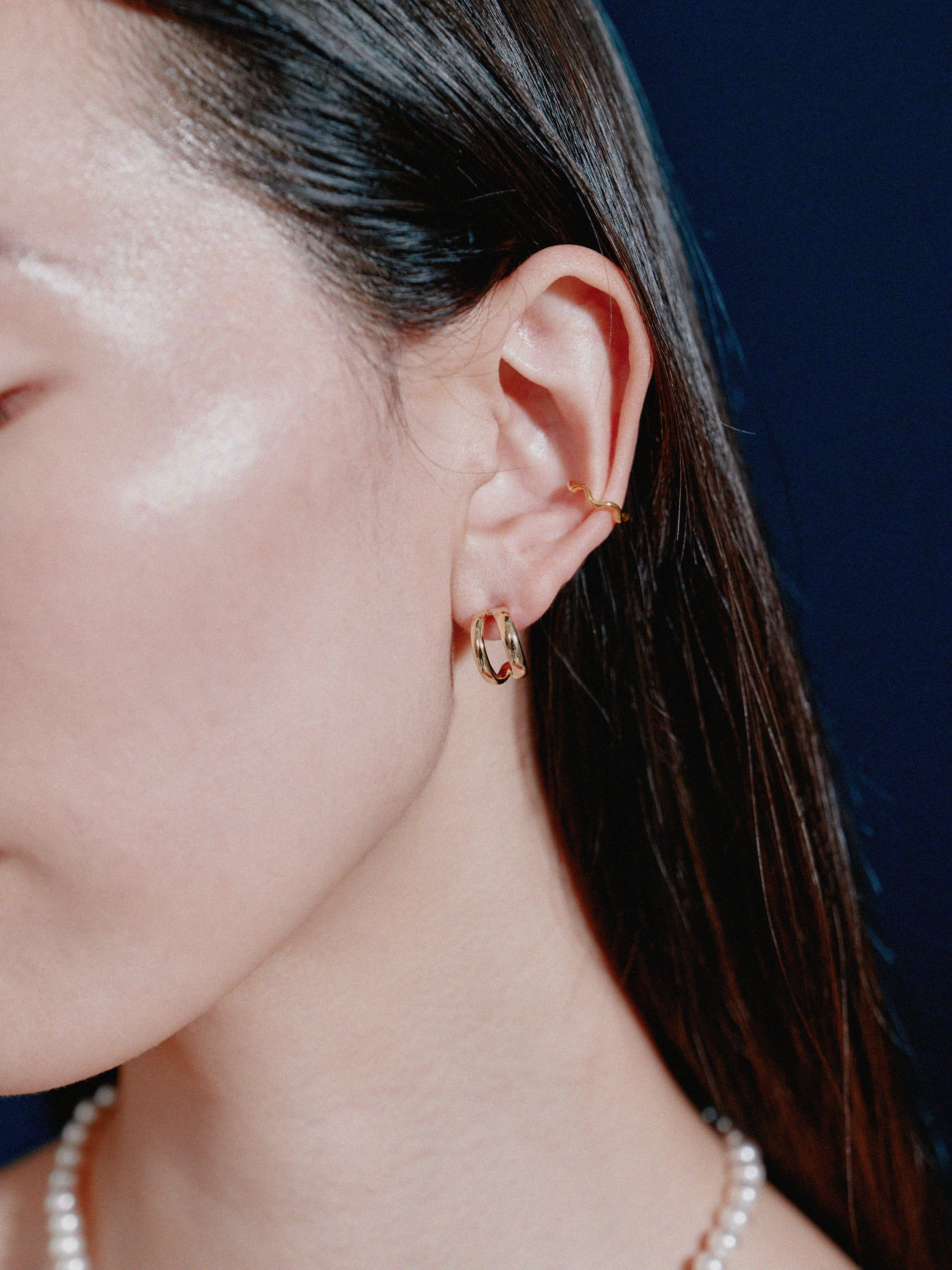 K18post フォークドピアス ラージ