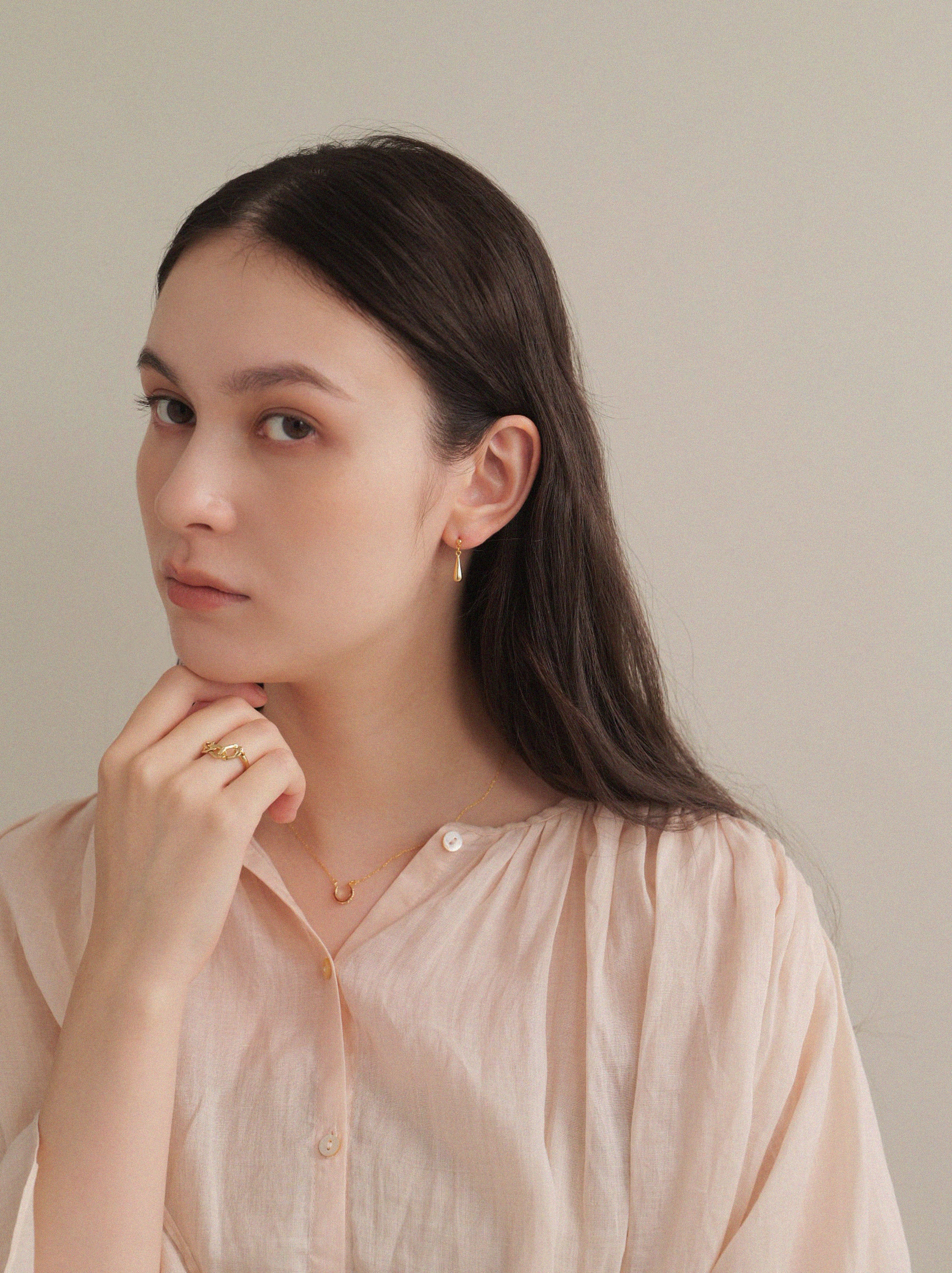 K18post クラフトドロップピアス