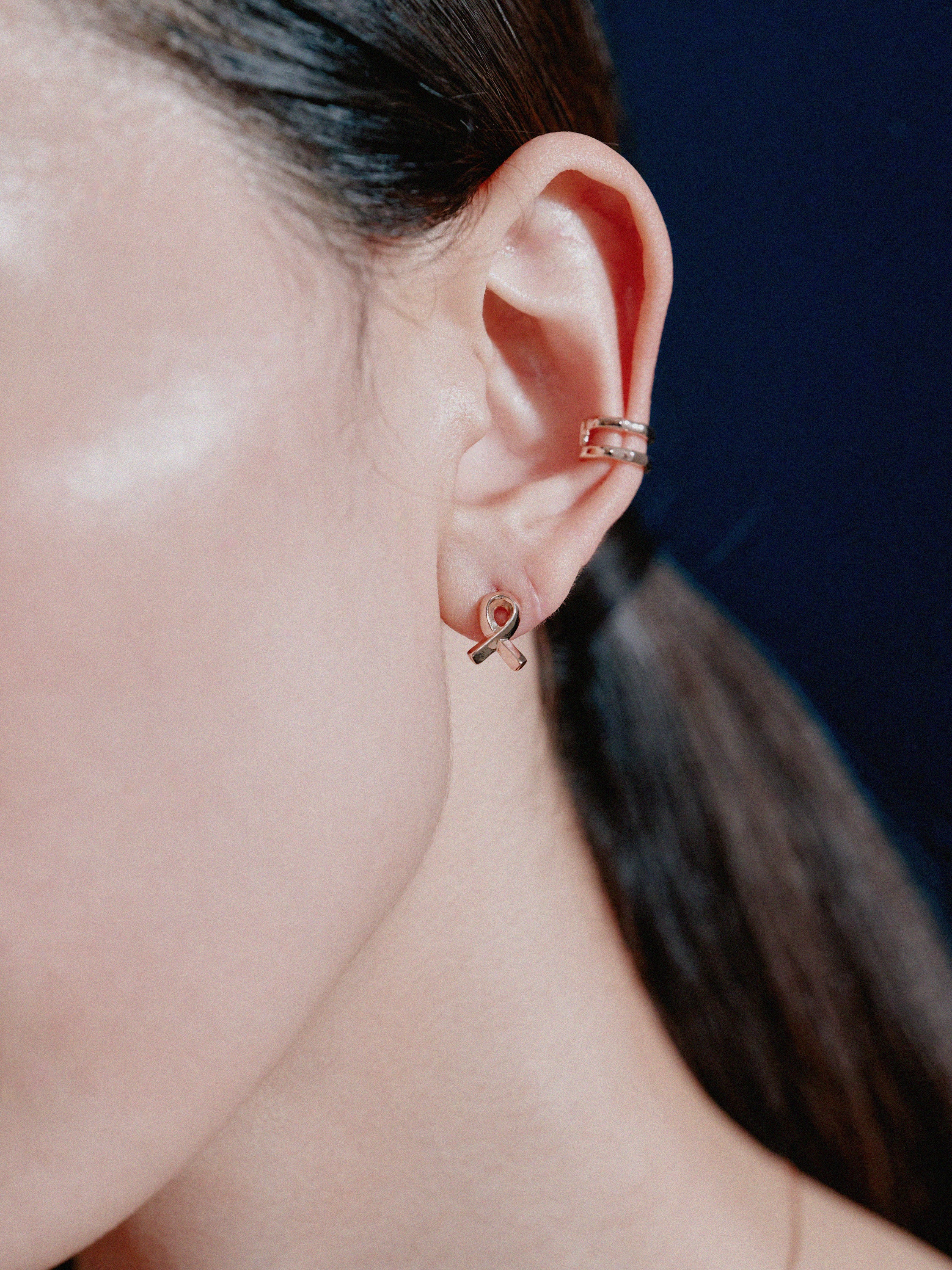 K18post クラフトリボンピアス