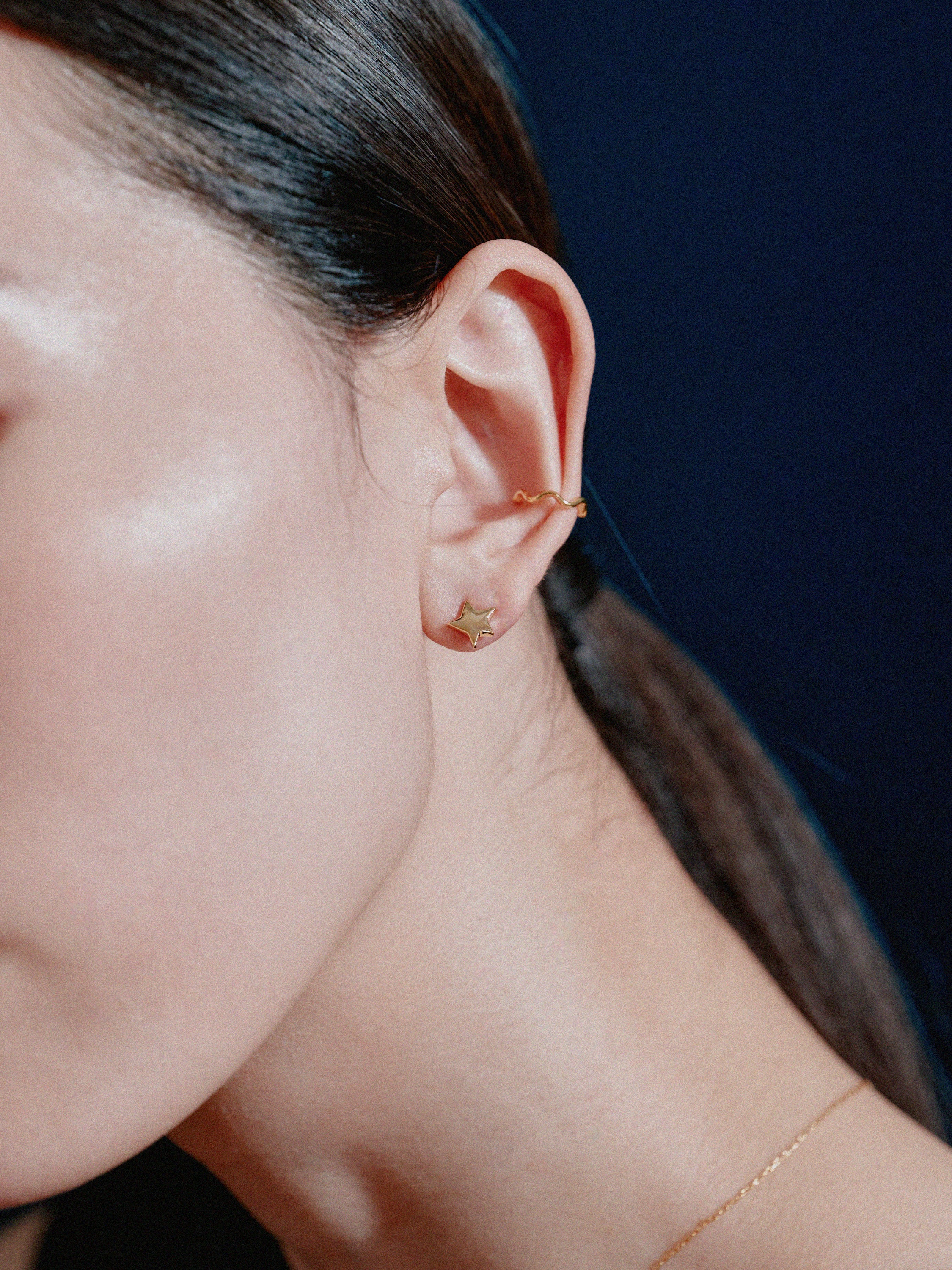 K18post クラフトスターピアス