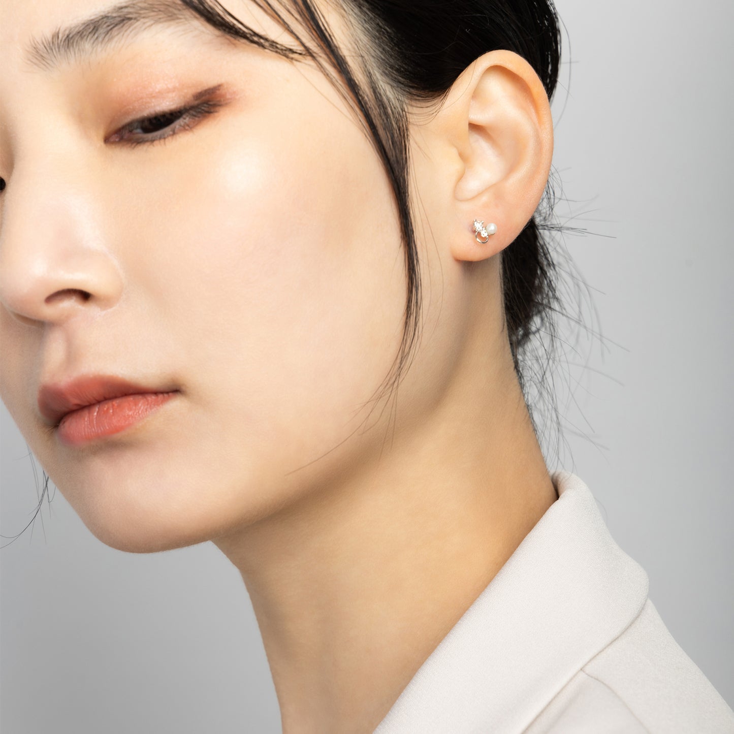 K18post パール&ビジューピアス