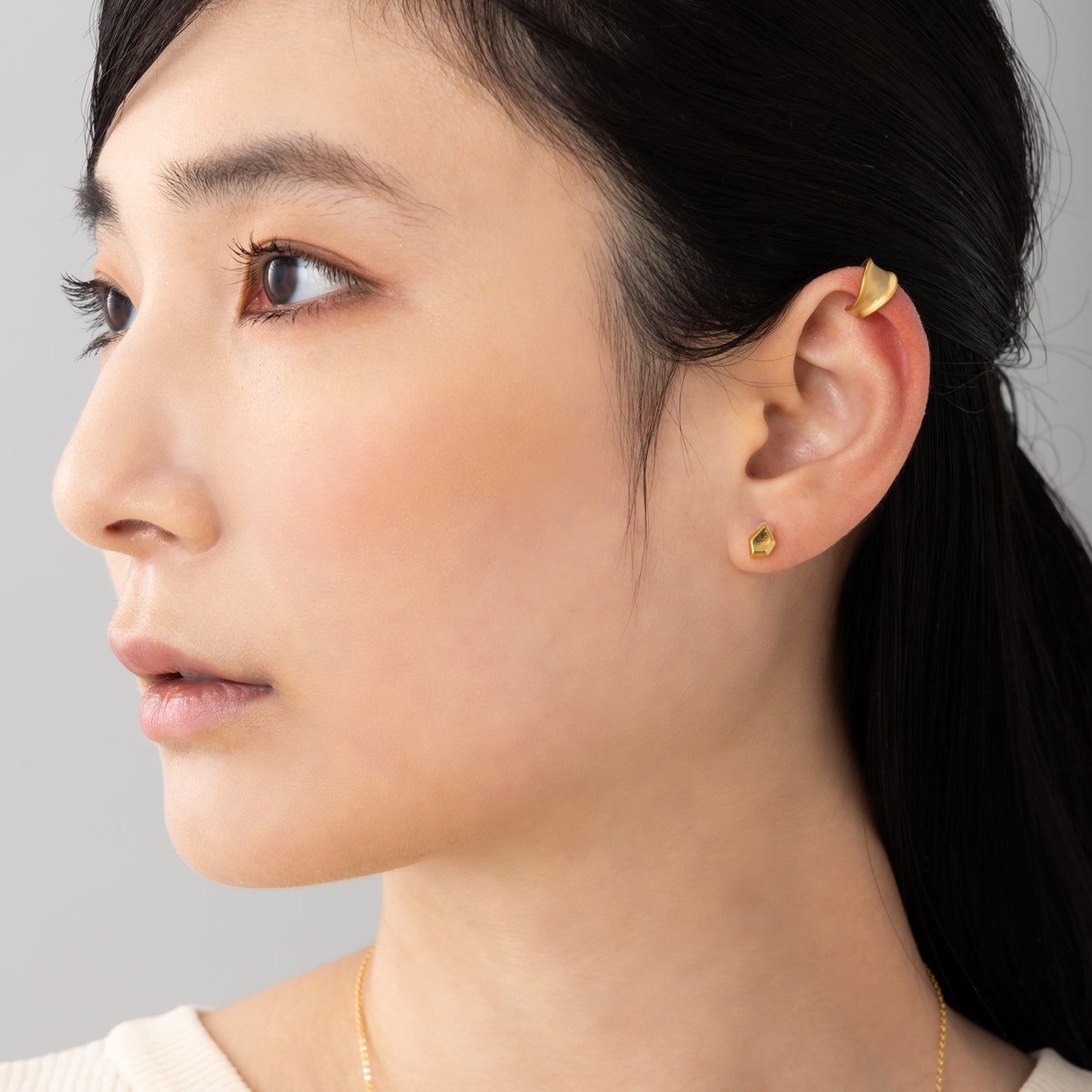 K18post クラフトペンタゴンピアス