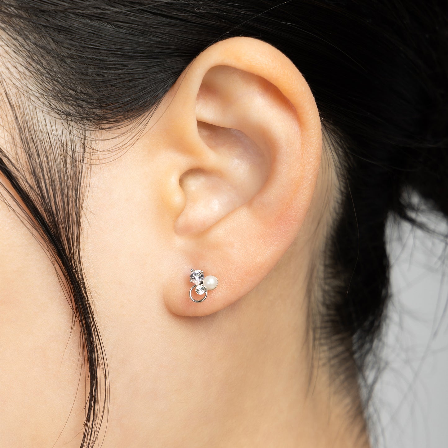 K18post パール&ビジューピアス