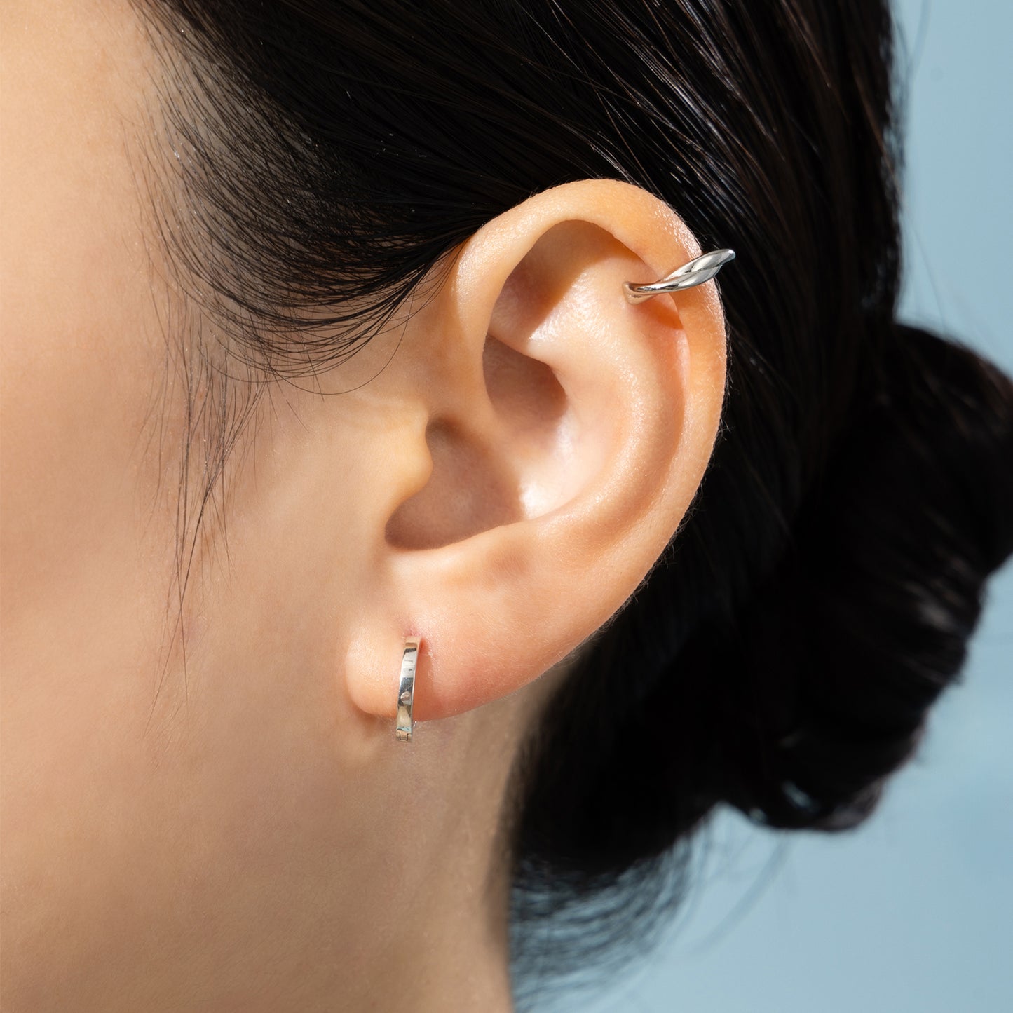 Silver925 プレーンフープピアス スモール