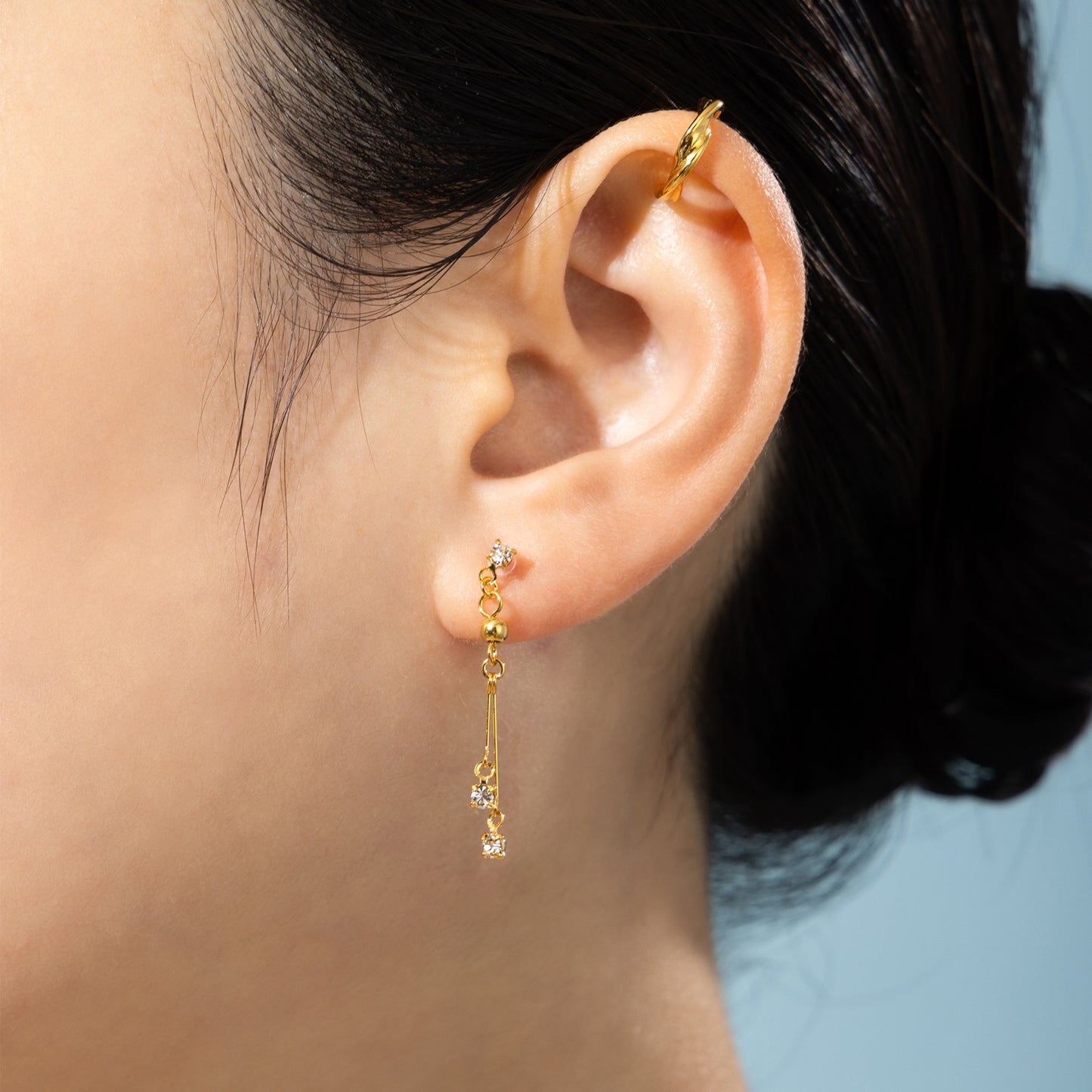 K18post ツインスイングピアス