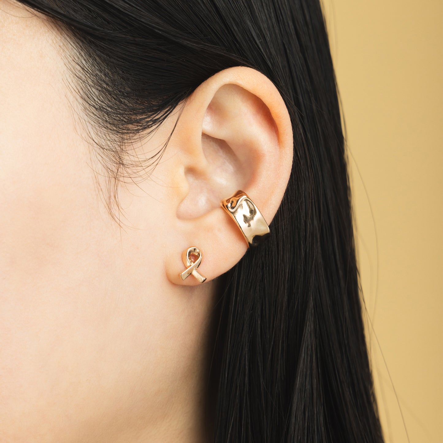 K18post クラフトリボンピアス