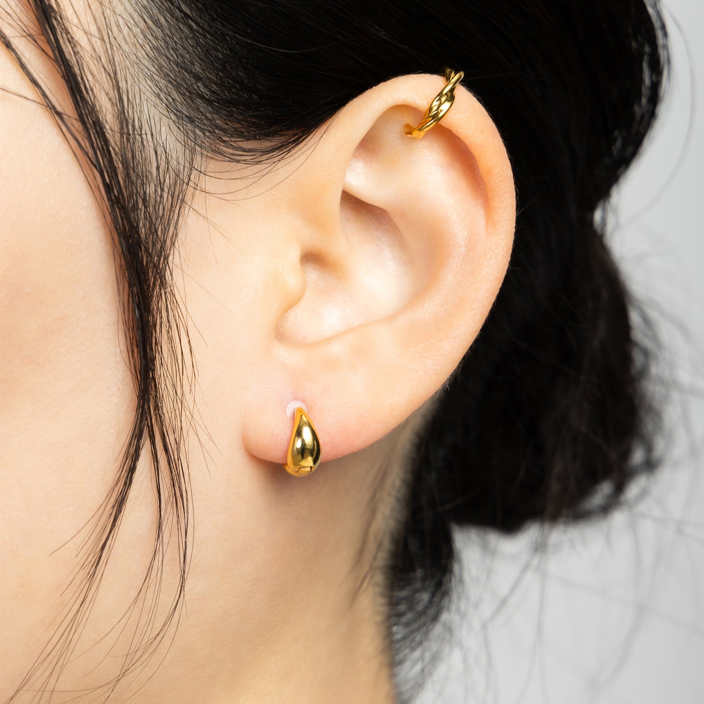 K18post ドロップフープピアス スモール