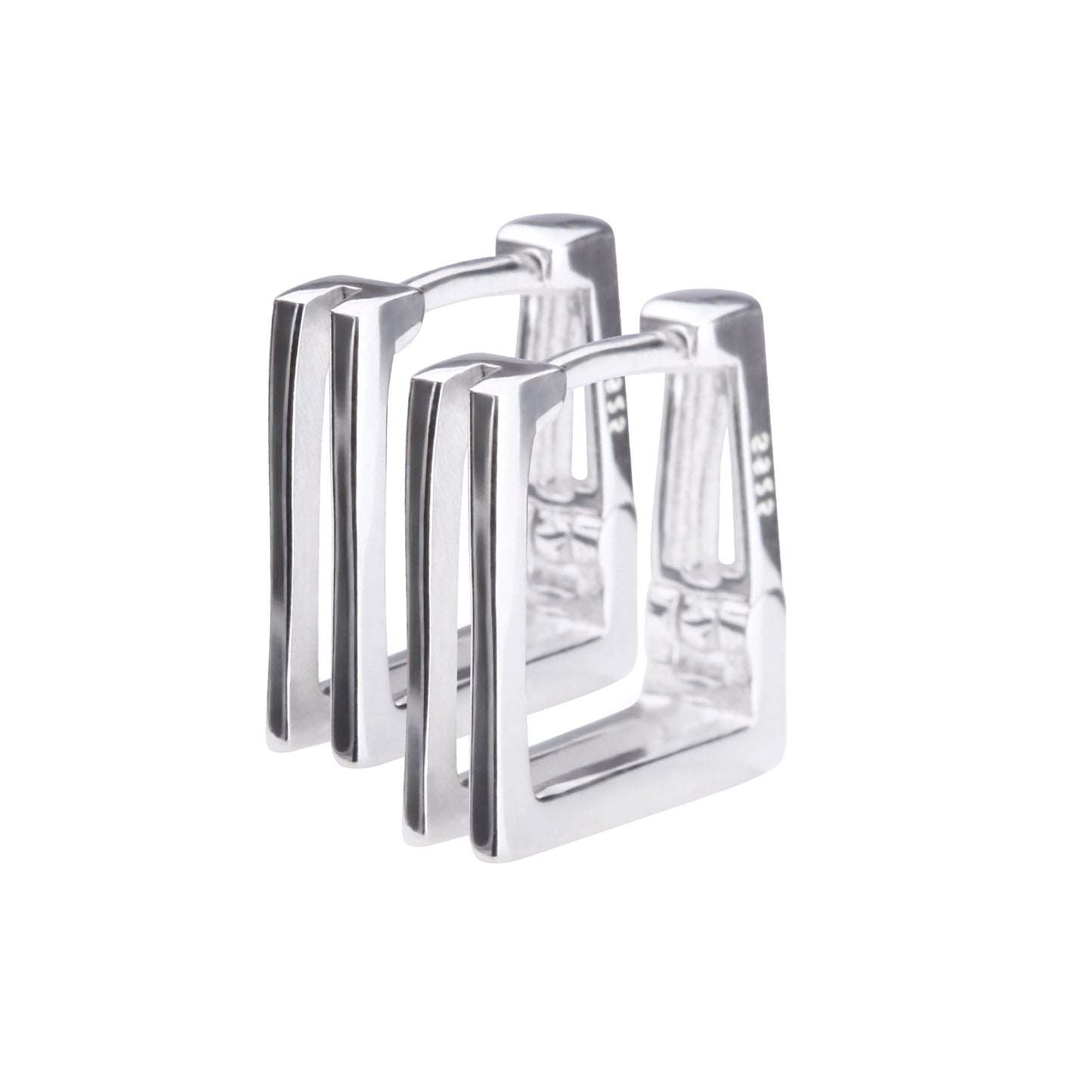 Silver925 スクエアフープピアス