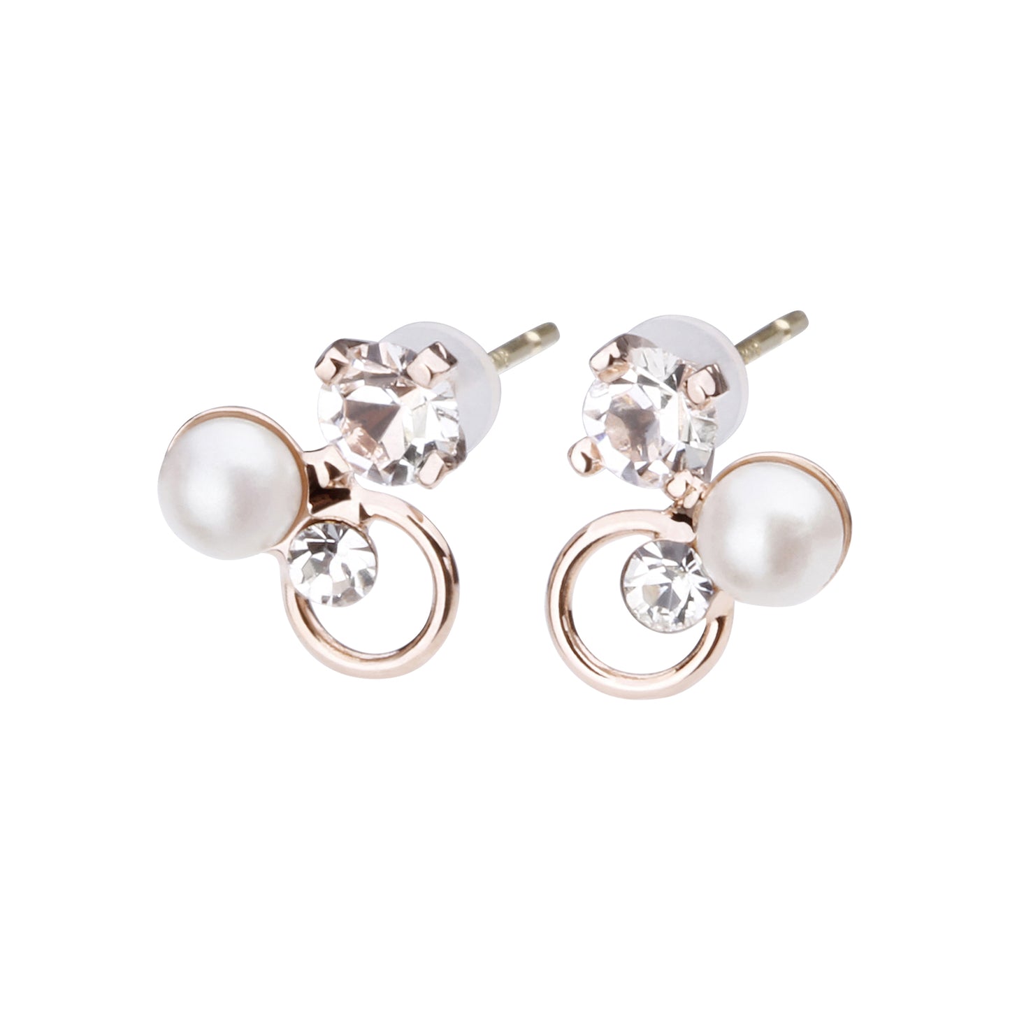 K18post パール&ビジューピアス