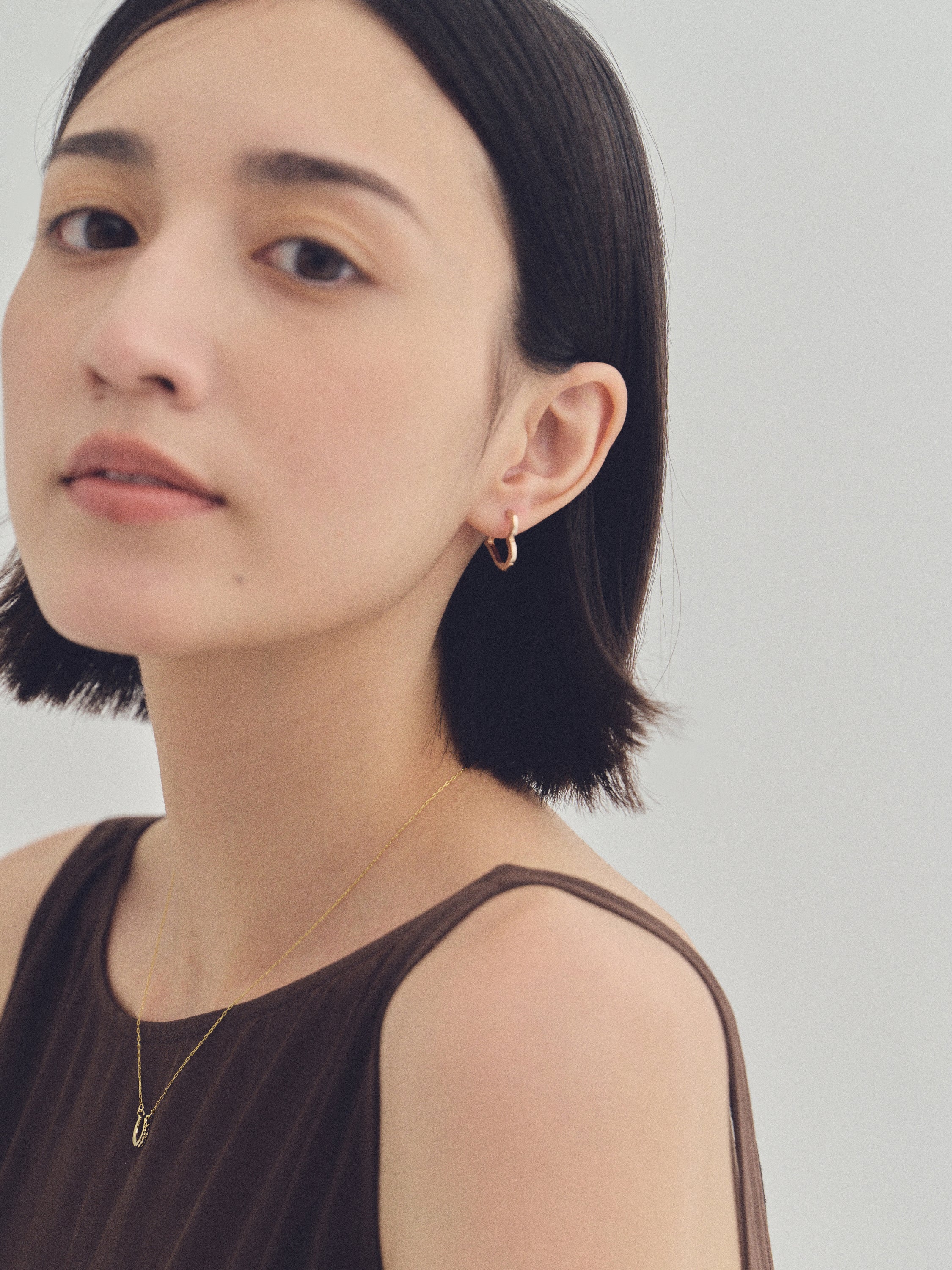 Pt900post ハートフープピアス