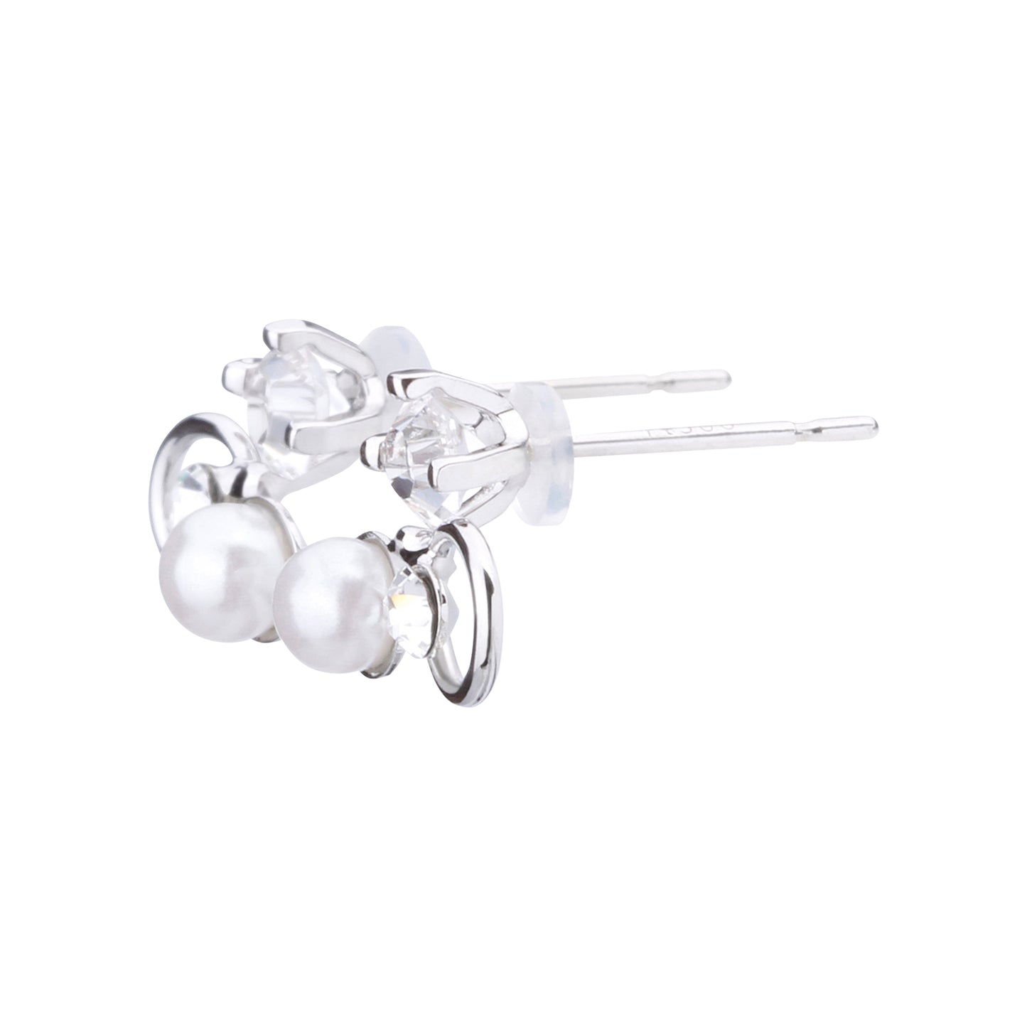 Pt900post パール&ビジューピアス