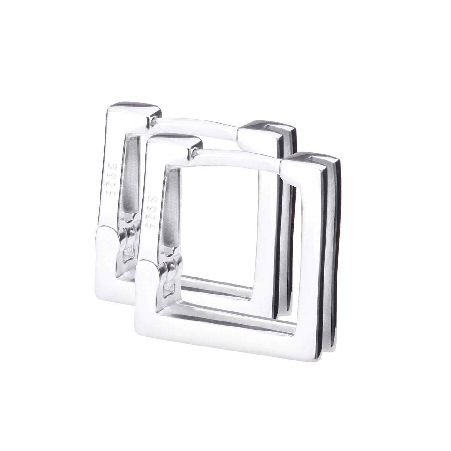 Silver925 スクエアフープピアス