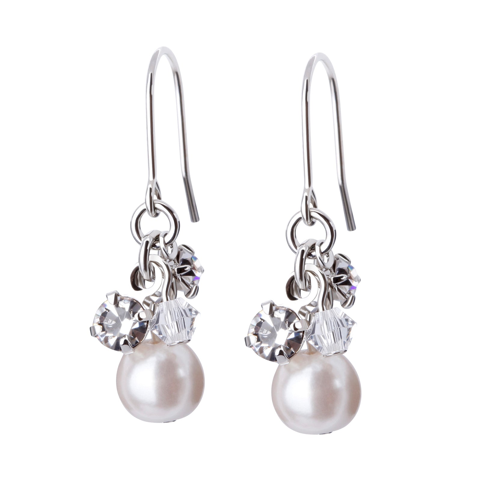 パール&ビジューフックピアス