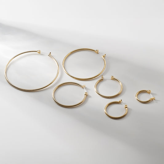 Resin post フープピアス 6サイズ×3カラー