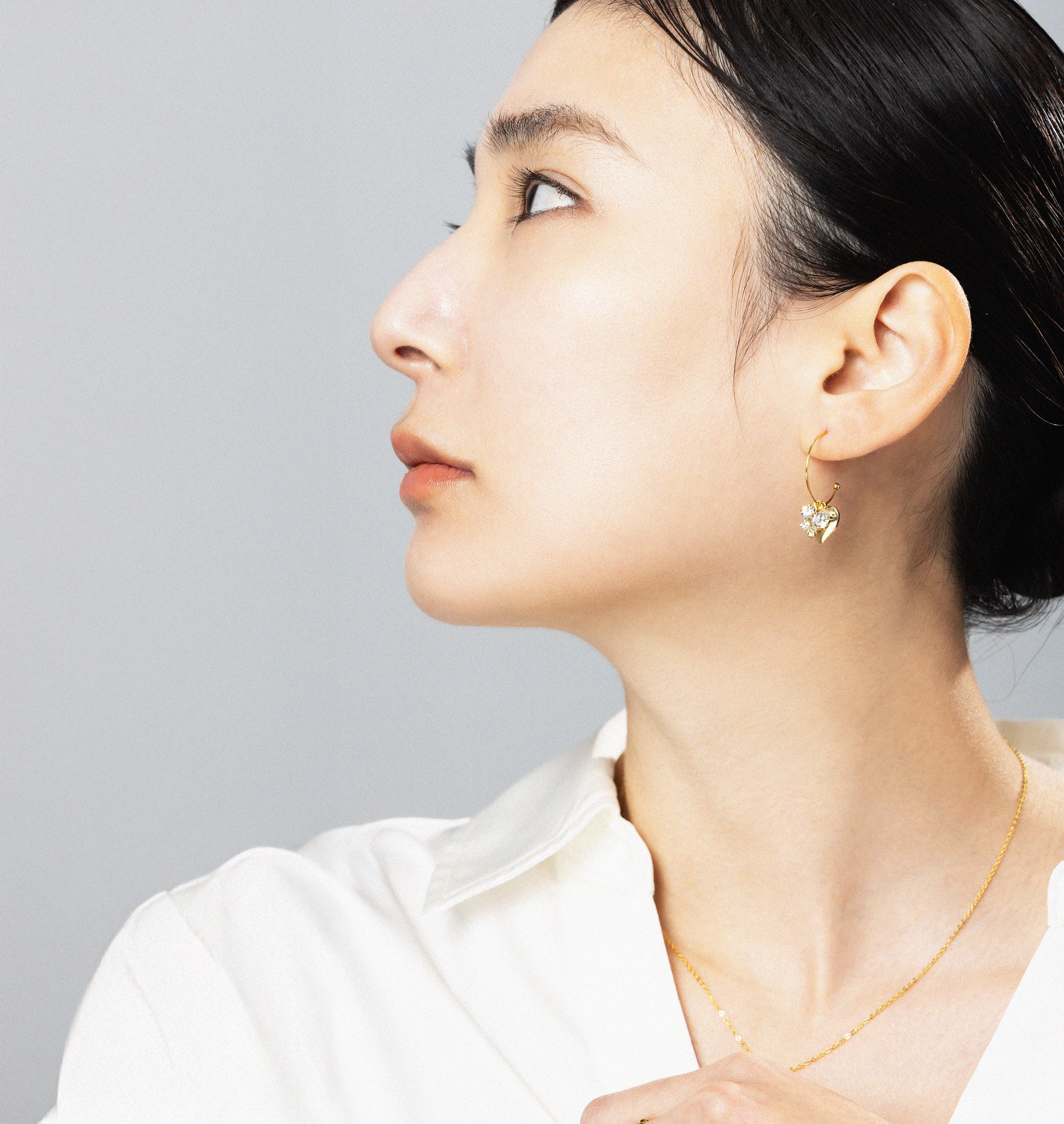 Preciosa Crystal ハートフープピアス