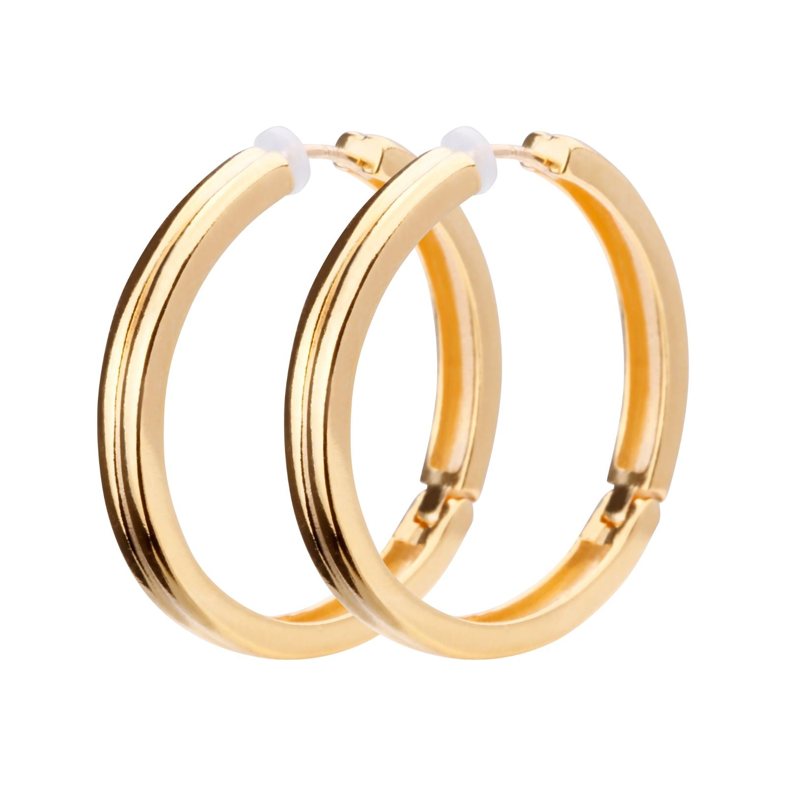 K18post   ラインラウンドフープピアス