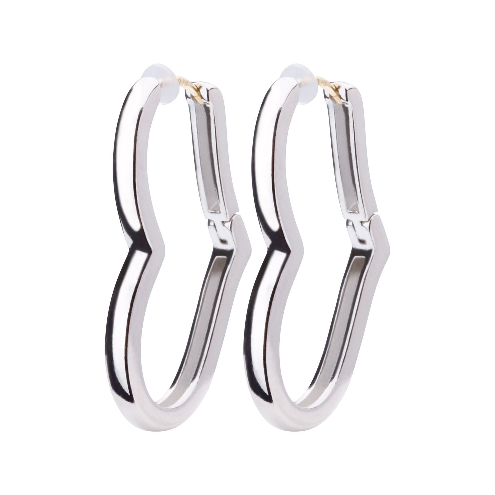 K18post   ハートシルエットフープピアス