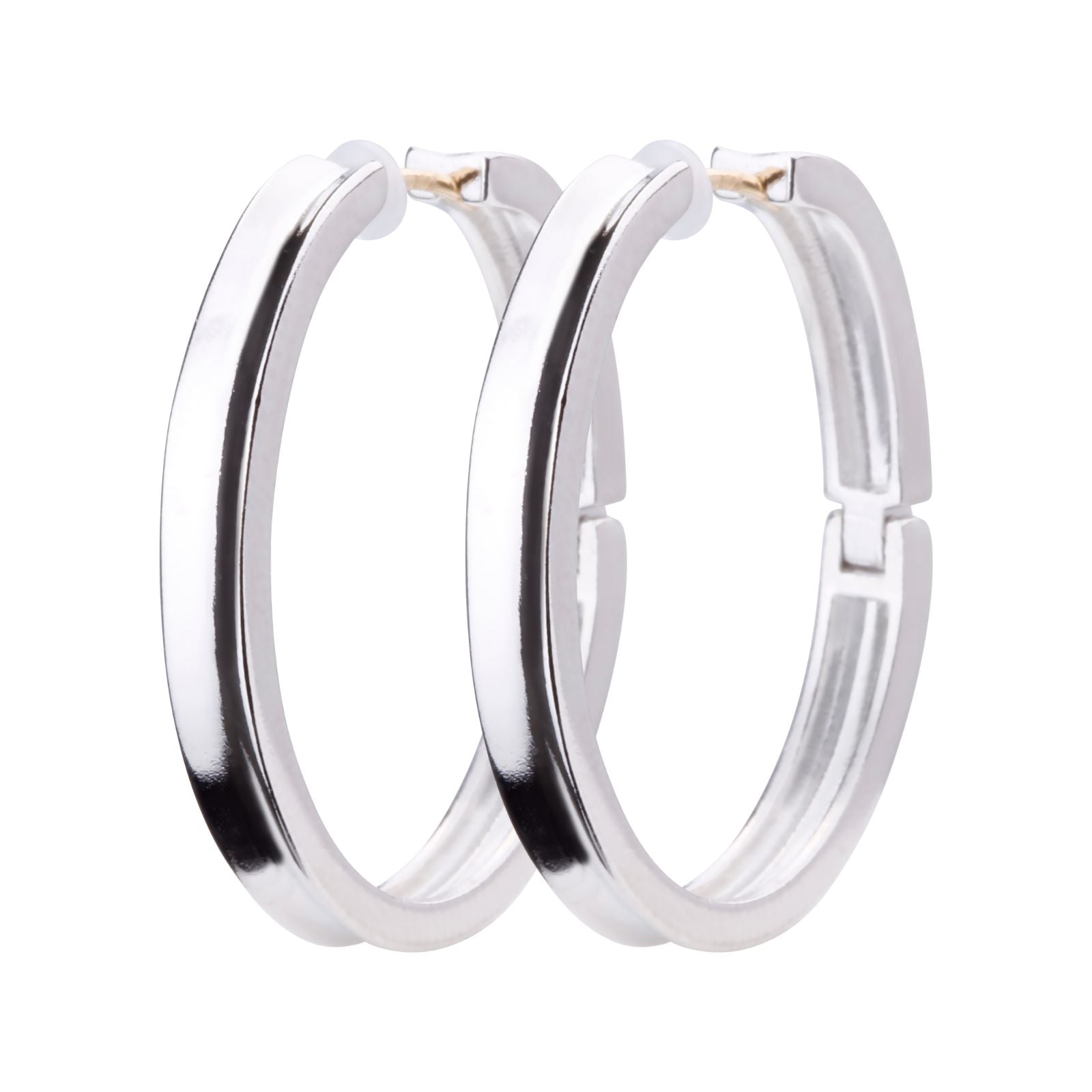 K18post  フラットワイドフープピアス