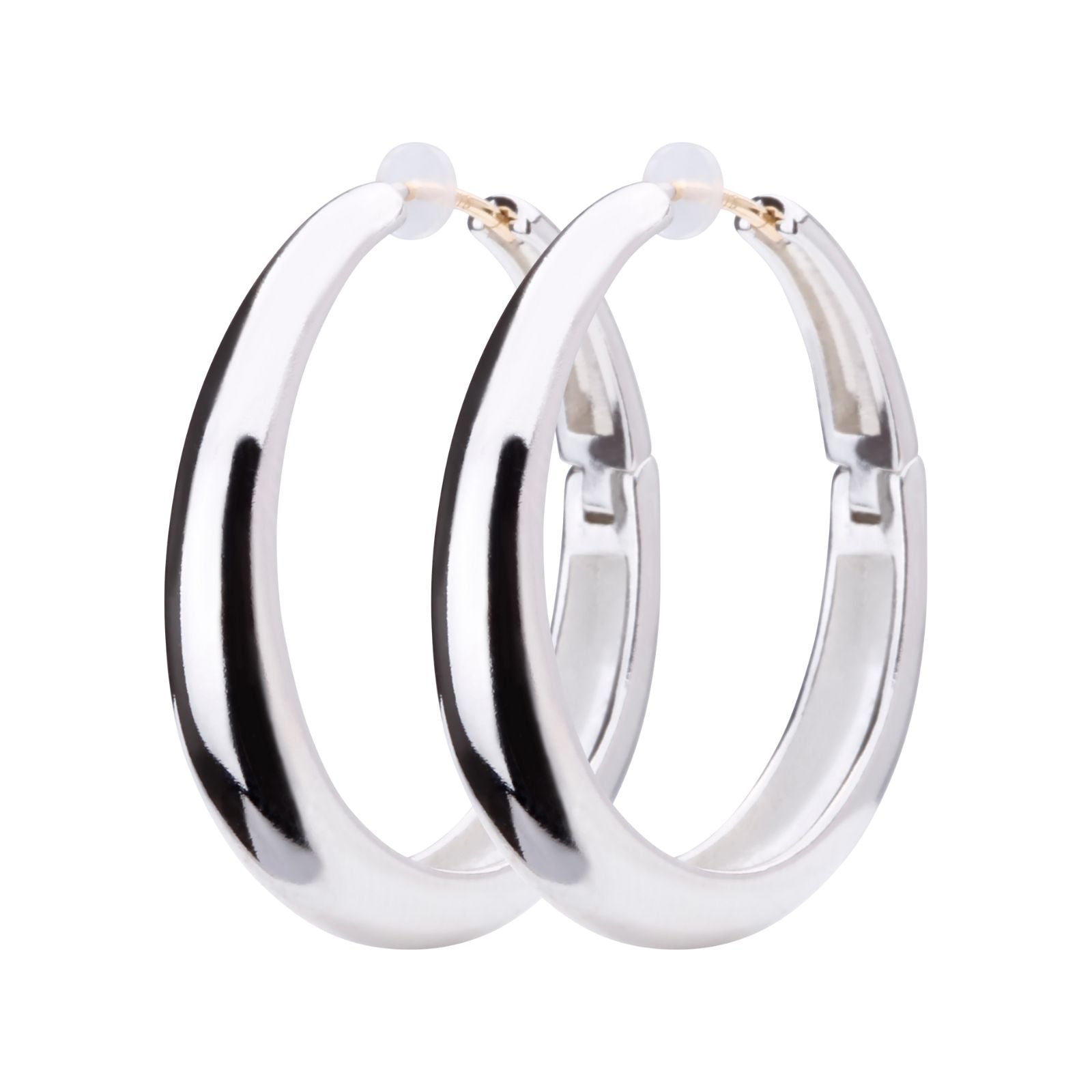 K18post  シンプルオーバルフープピアス