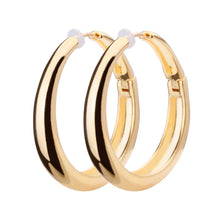 K18post  シンプルオーバルフープピアス