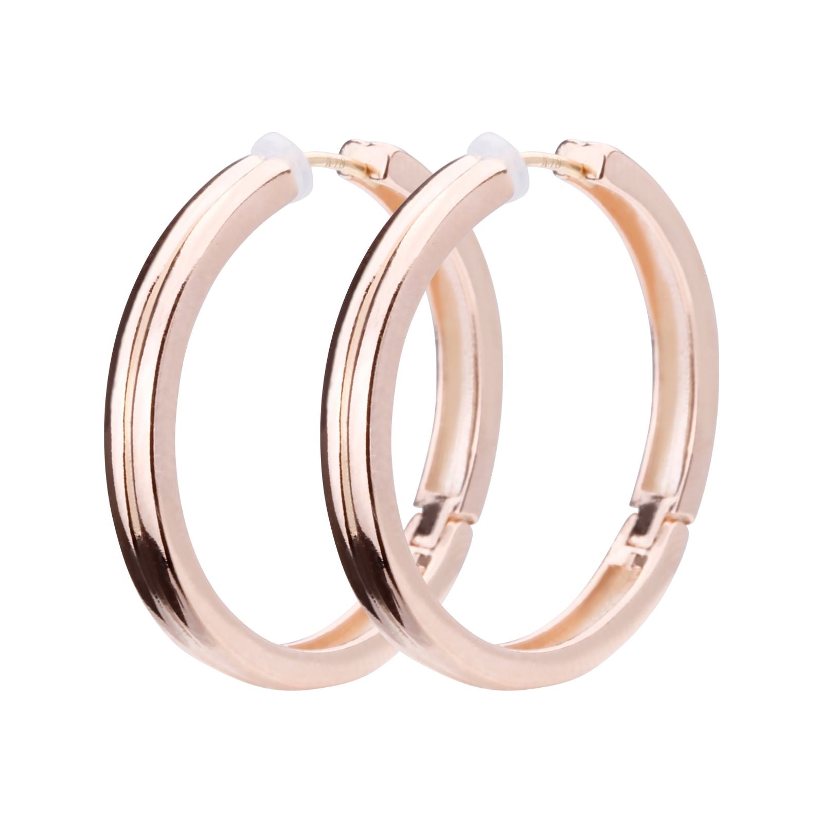 K18post   ラインラウンドフープピアス