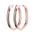 K18post   ドットラインオーバルフープピアス