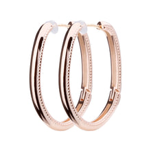 K18post   ドットラインオーバルフープピアス